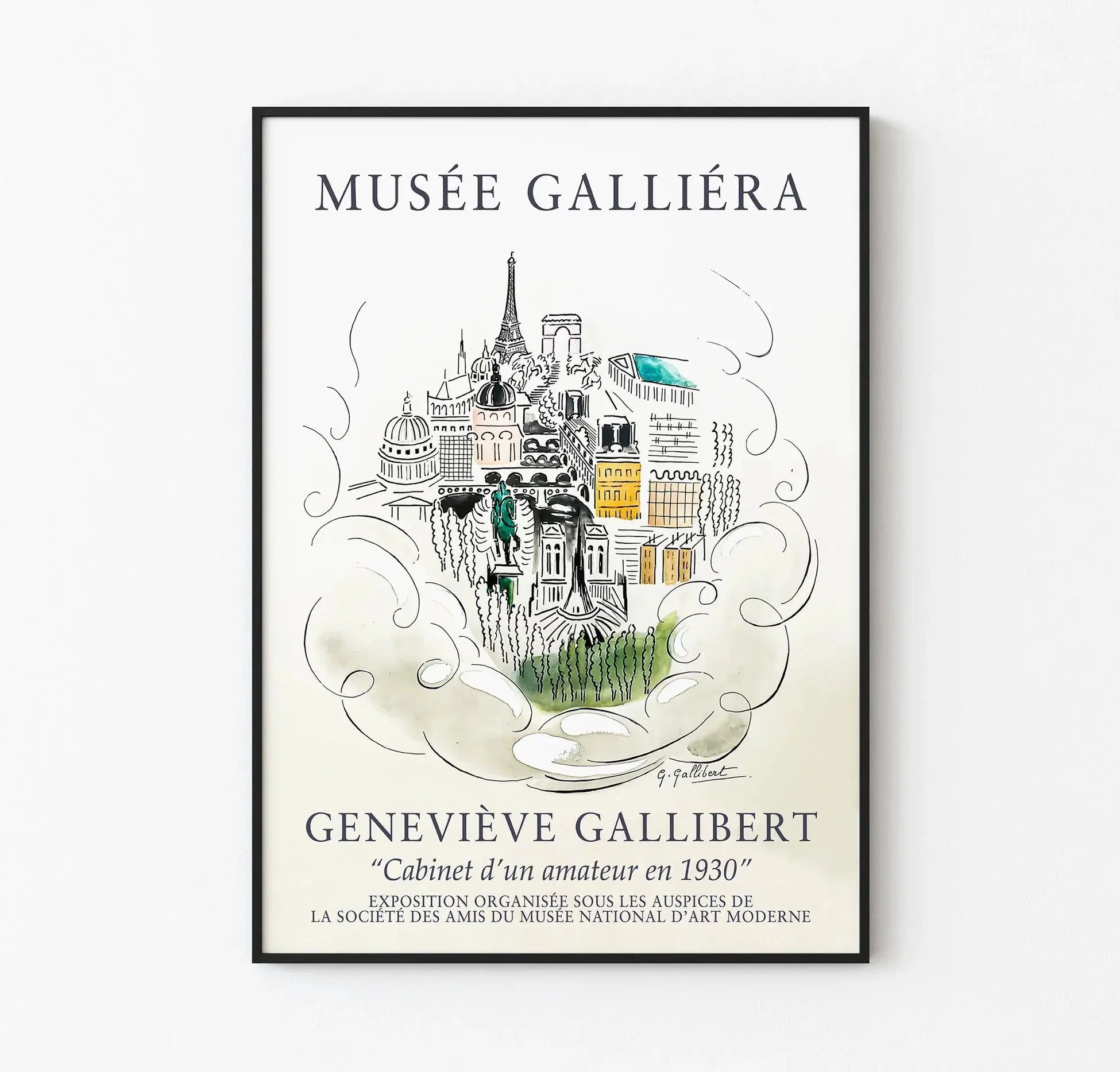 Genevieve Gallibert - Affiche Collection Musee Galliera - Rare Museum Poster - Paris Sketch Art101.shop