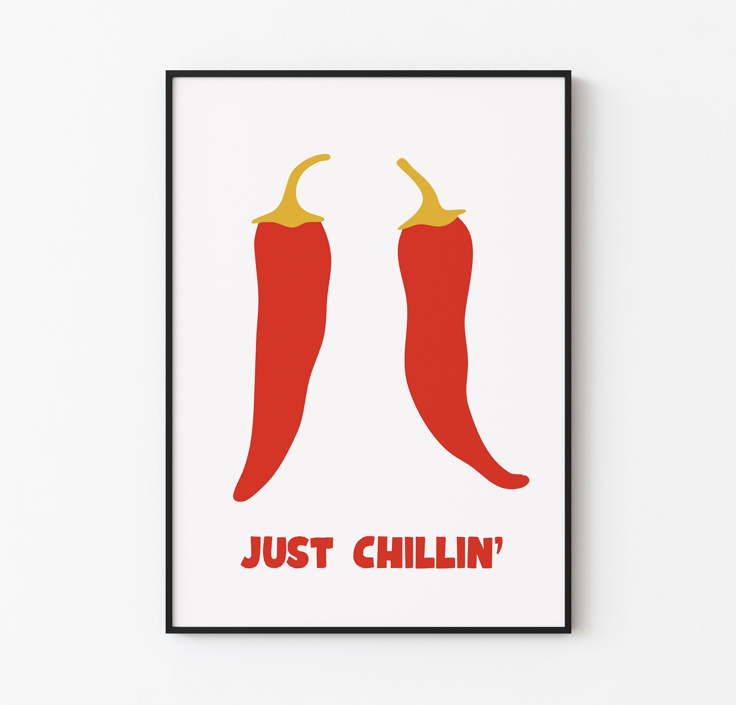 Just Chillin’ Biber Poster Seti (2 Versiyon) – Fiziksel Baskı, Mizahi Mutfak Dekoru
