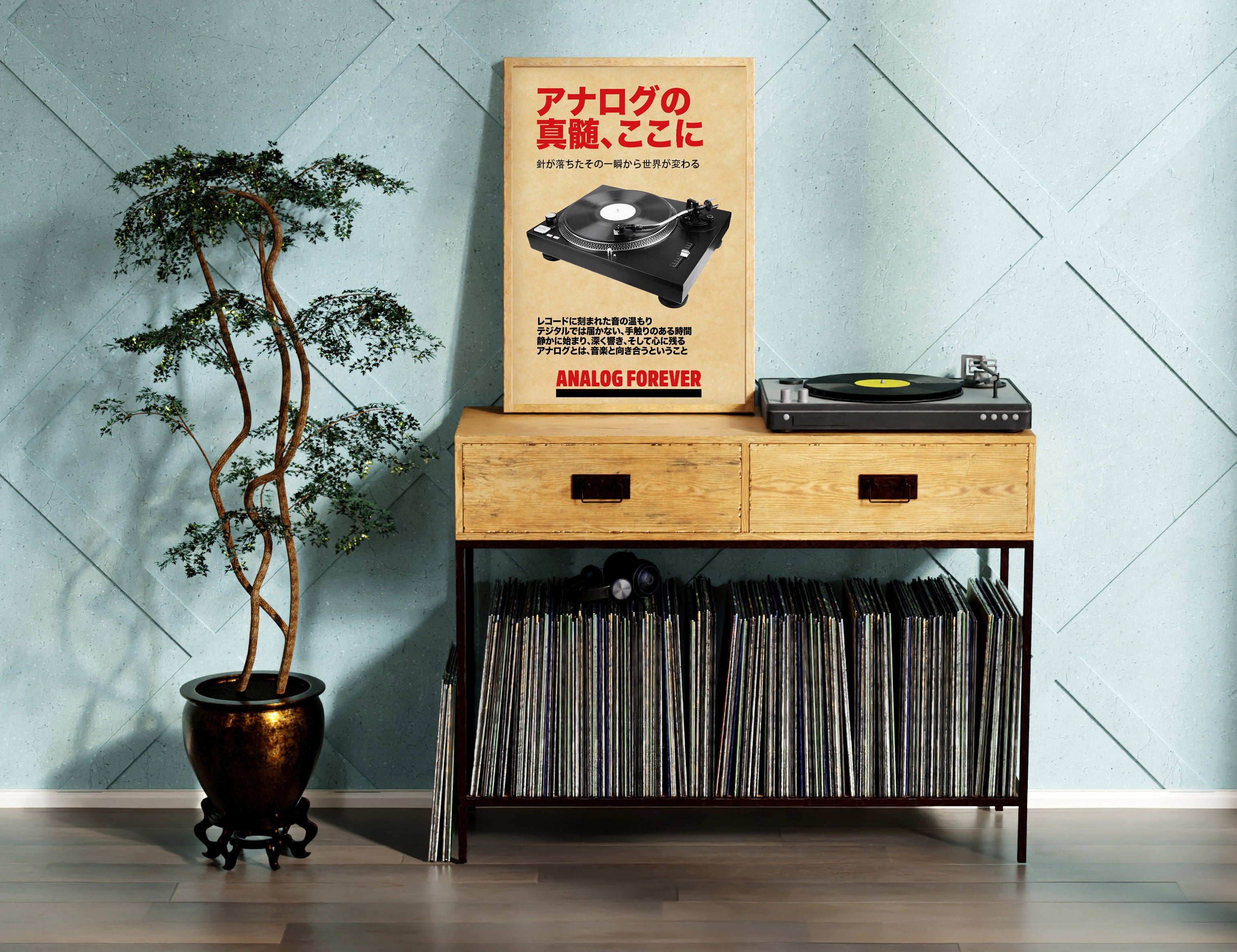 Pikapla Analog Müziğe Saygı Duruşu – Özel Tasarım Poster