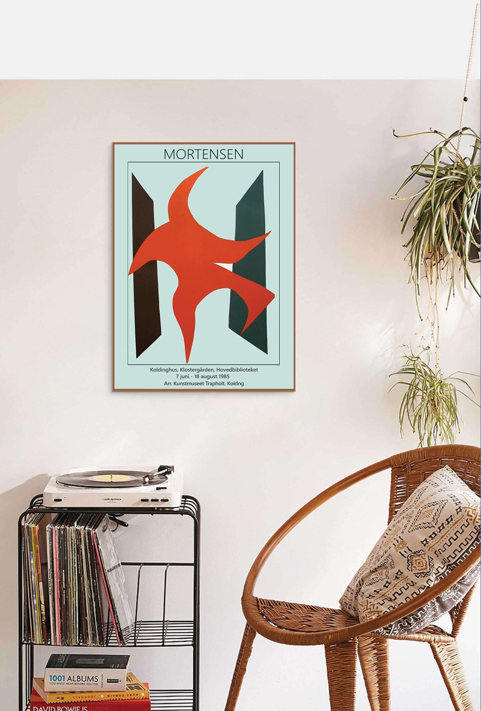 Richard Mortensen -  Red Shape - Exhibition Poster - 1980