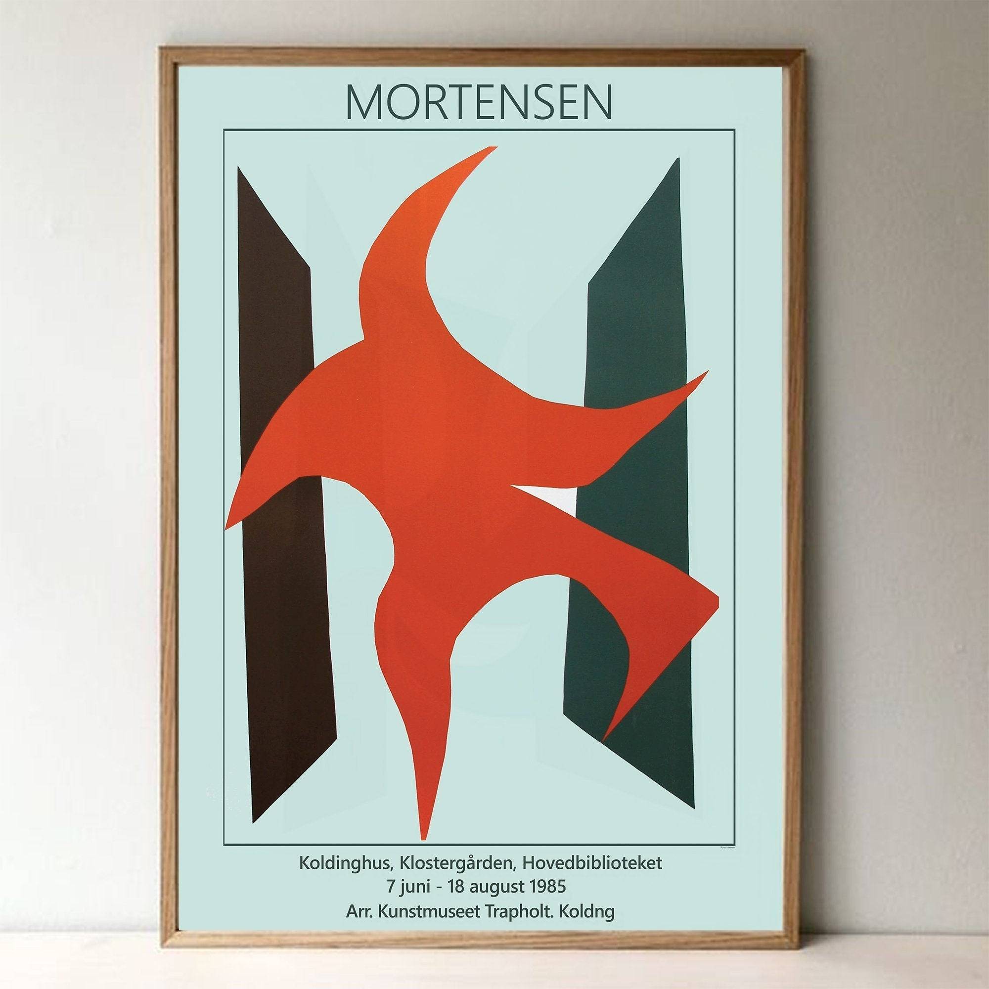 Richard Mortensen -  Red Shape - Exhibition Poster - 1980