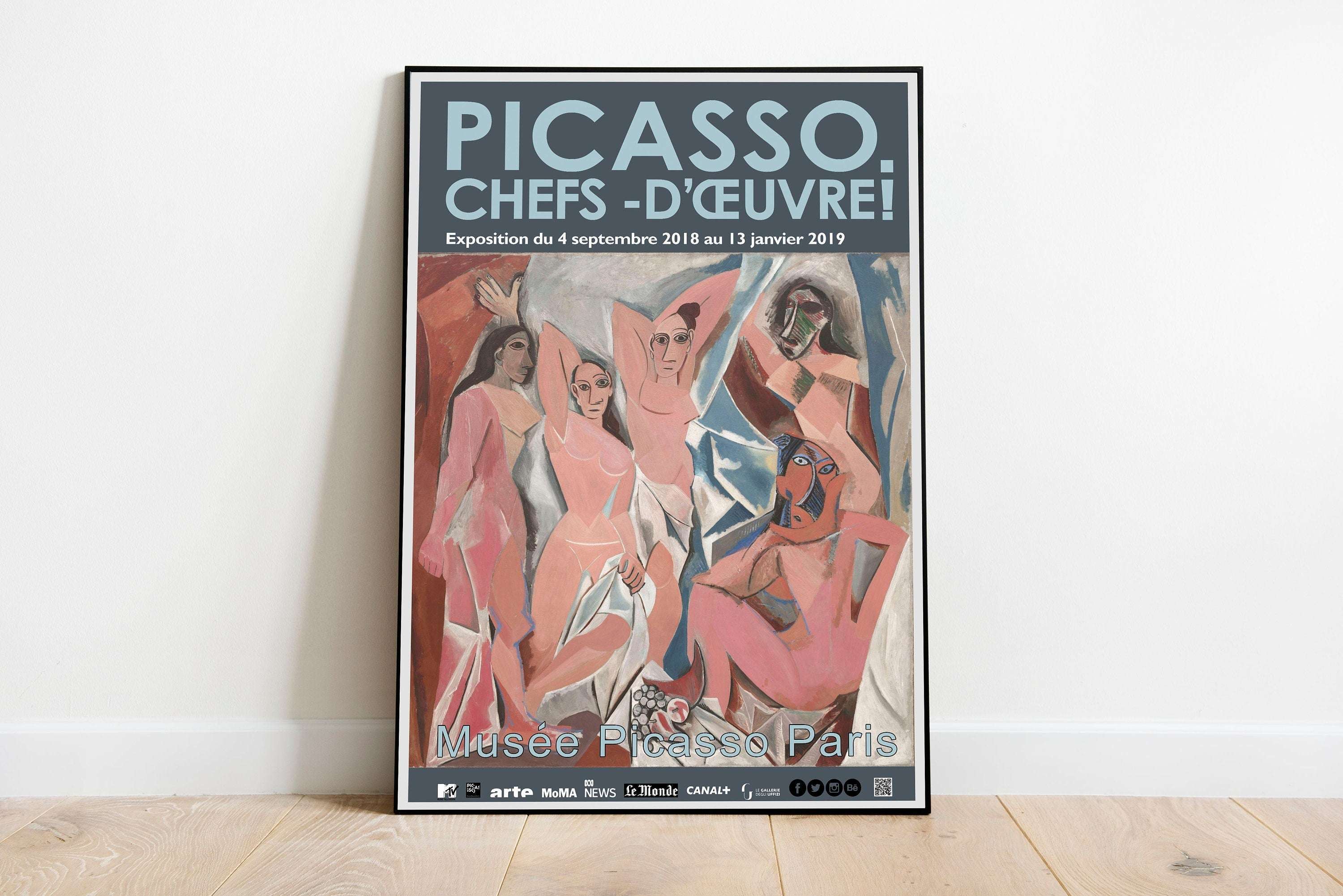 Pablo Picasso - Ladies of Avignon  / Musee Paris / Les Demoiselles - Exhibition Poster - Museum Print / Picasso Poster - Retrospective