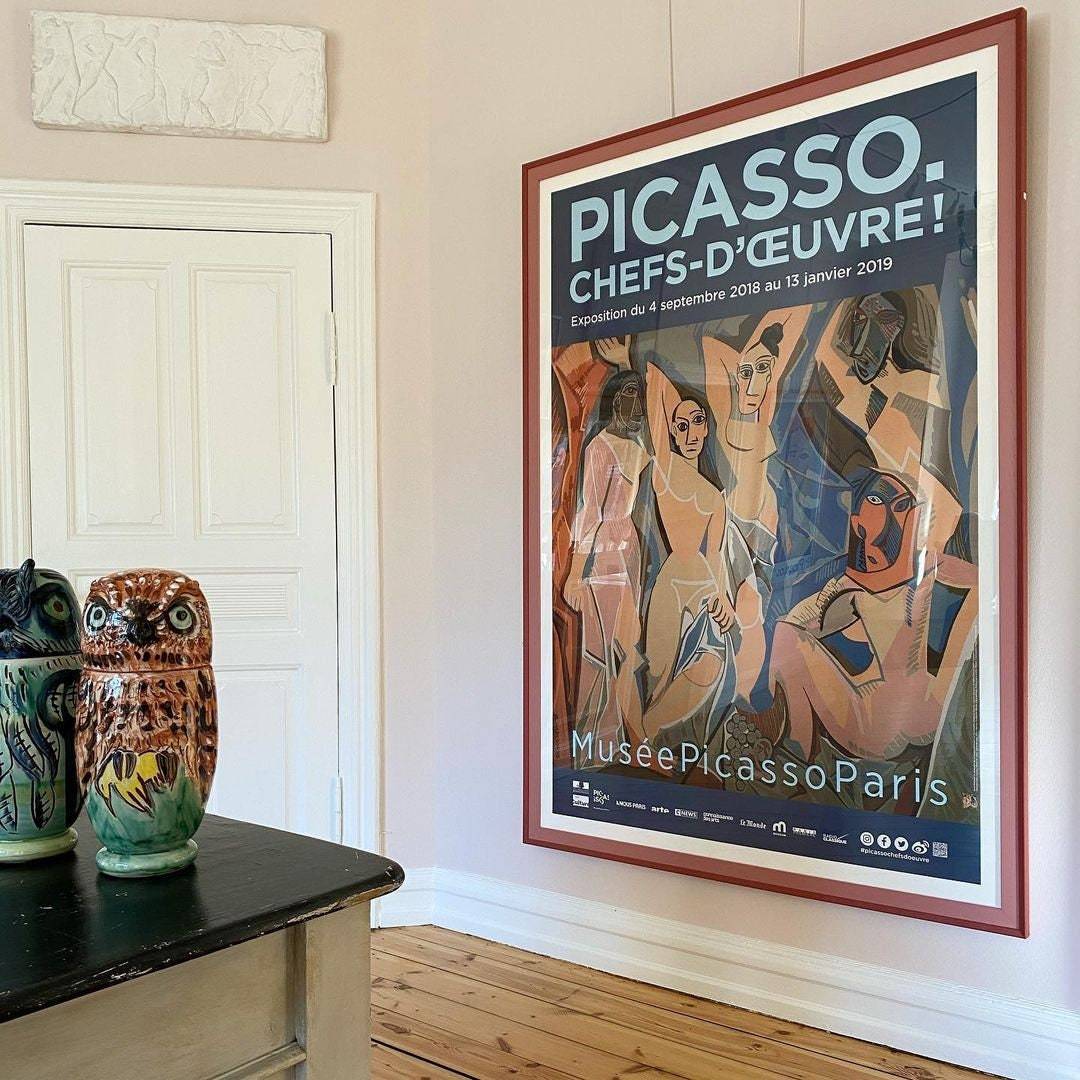 Pablo Picasso - Ladies of Avignon  / Musee Paris / Les Demoiselles - Exhibition Poster - Museum Print / Picasso Poster - Retrospective