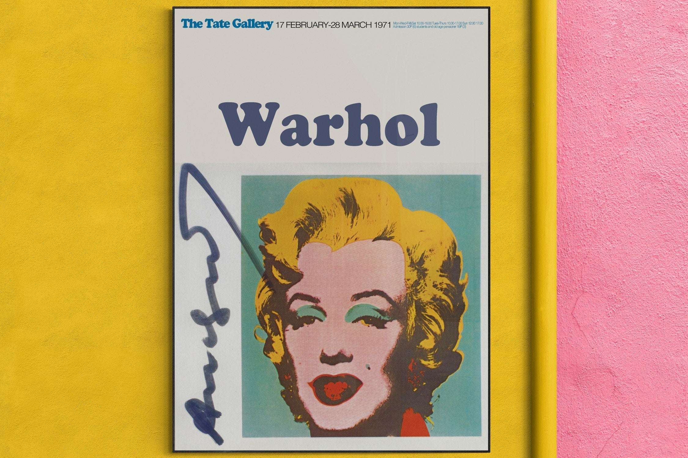 Andy Warhol Marilyn Monroe 1970 - Pop Art Post Card - Exhibition Poster / Hand Signed - POP ART