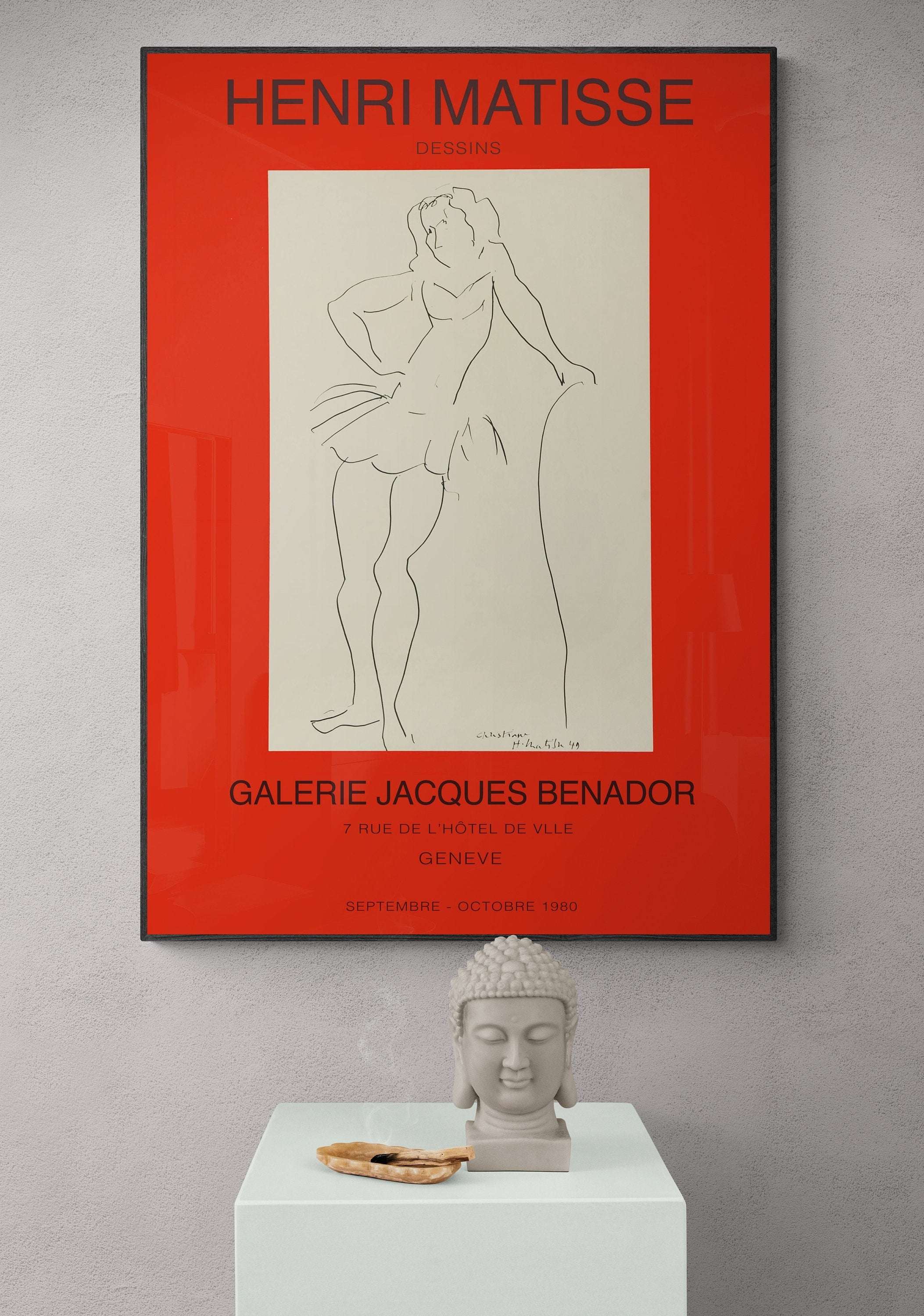 Henri Matisse Dancer Lithograph / Galerie Benador - Dessins / Jacques Benador Paris - Exhibition Poster - Benador