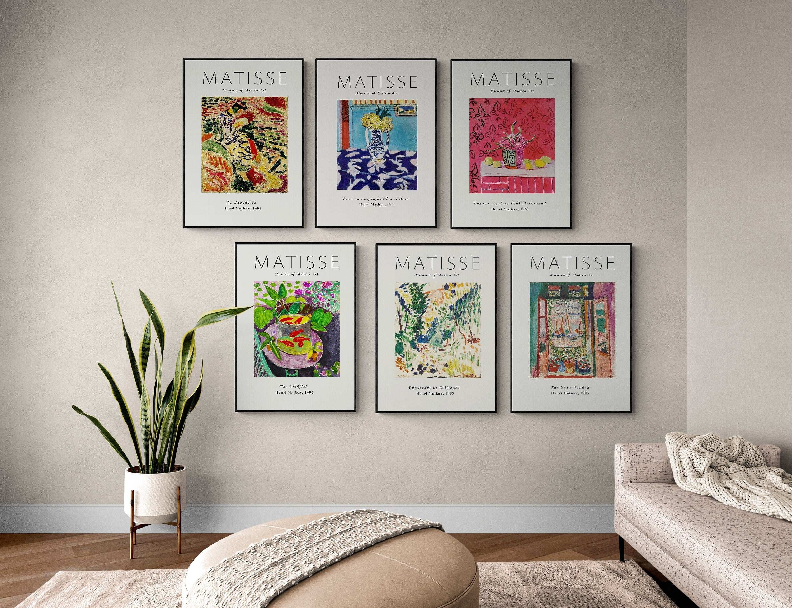 Matisse  Set of 6 - digital prints - Henri Matisse Bundle - Home Gallery - Digital Print - Oil Paintings of Henri Matisse