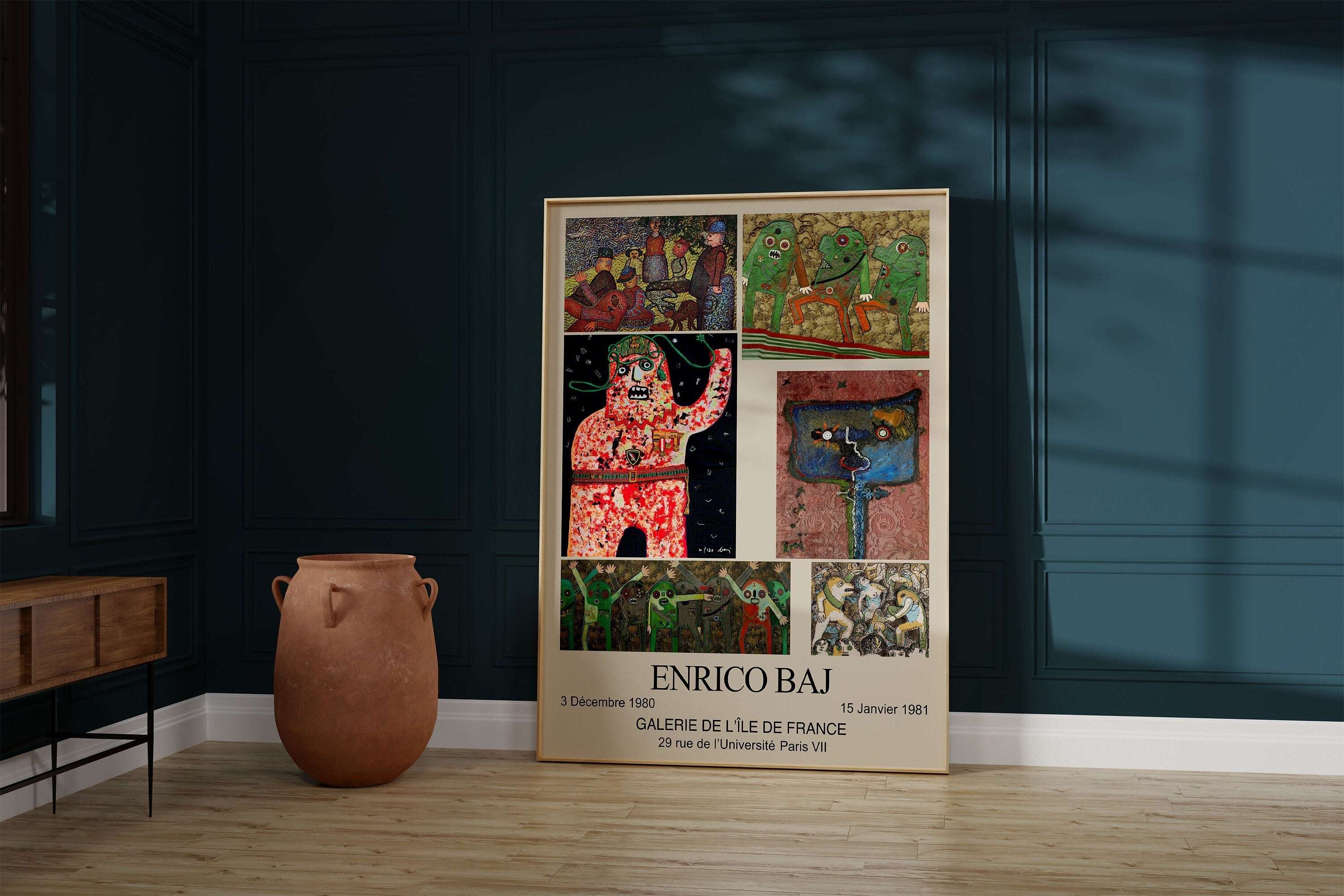 Enrico Baj - Collage Poster / Avant Garde Series - Rare Poster / Dada Poster