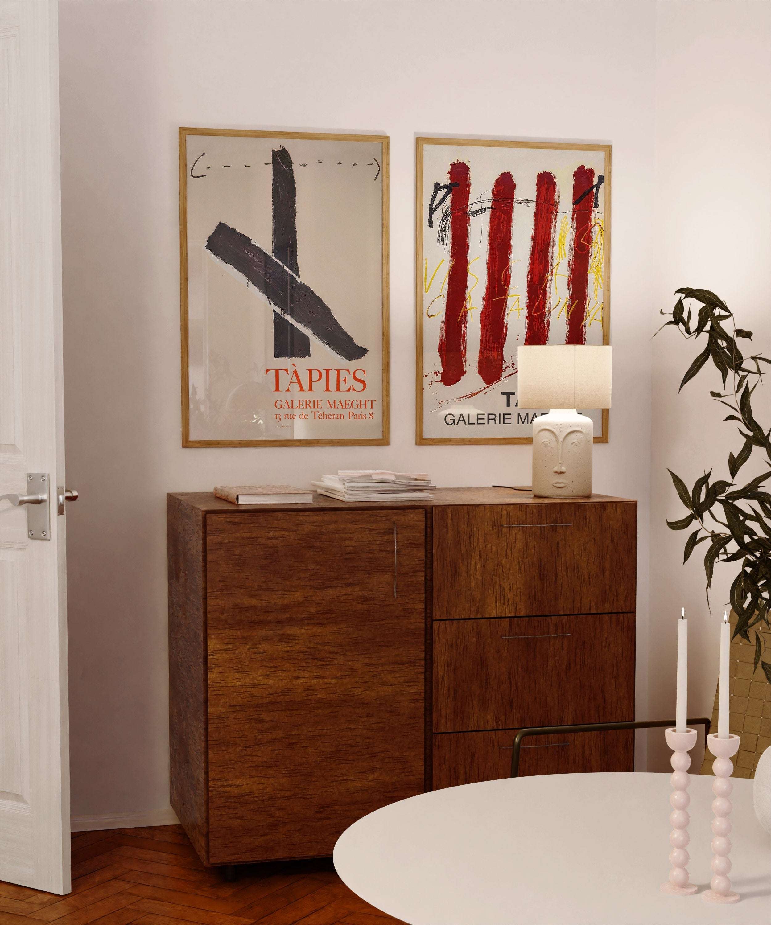 Anthony Tapies - Galerie Maeght 1967 / Antoni Tapies - Croix Noire / Vintage lithographic poster