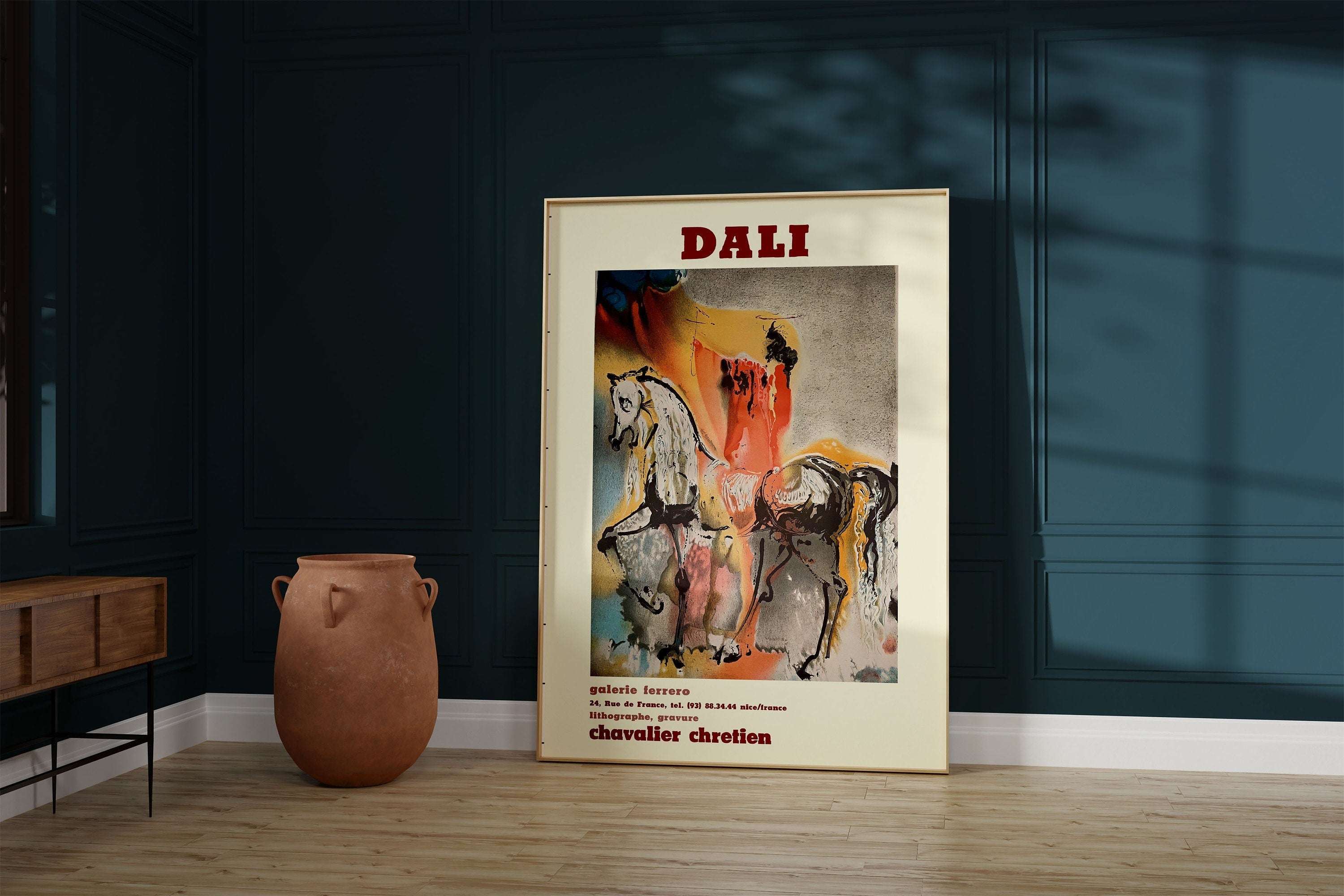 Dali The Christian Knight - Salvador Dali - Exhibition poster - The Horses of Dali