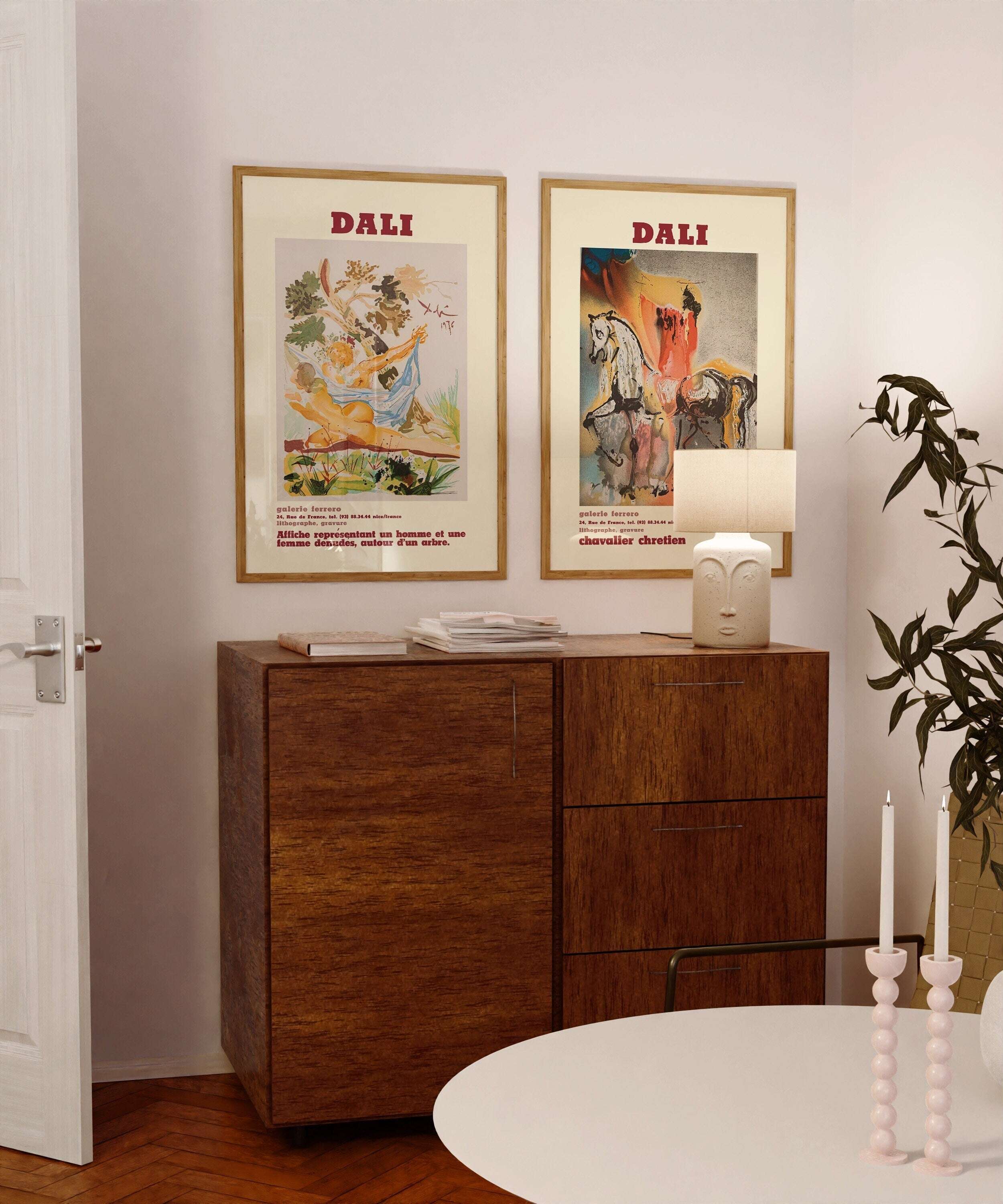 Salvador Dali Sanat Eserleri Seti - 2 Tasarım / Affiche Dali - Hristiyan Şövalye / Menelaos'un İnançsız Karısı