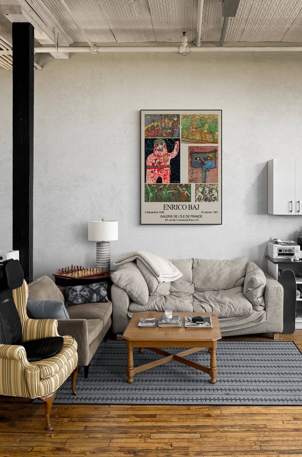 Enrico Baj - Collage Poster / Avant Garde Series - Rare Poster / Dada Poster