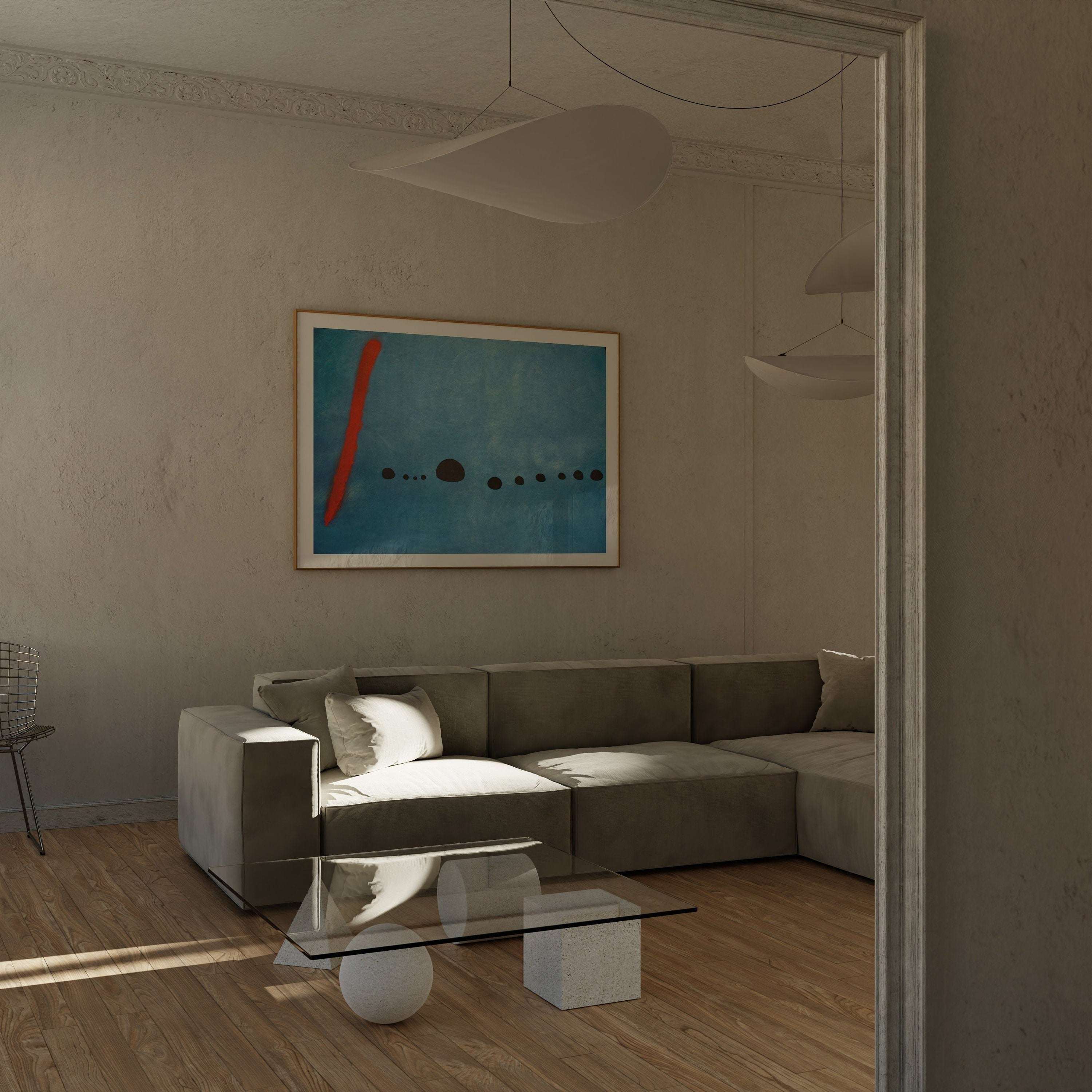 Joan Miro Blue II - Bleu 2 / Museum of Modern Art Exhibition Poster - Abstract Shape