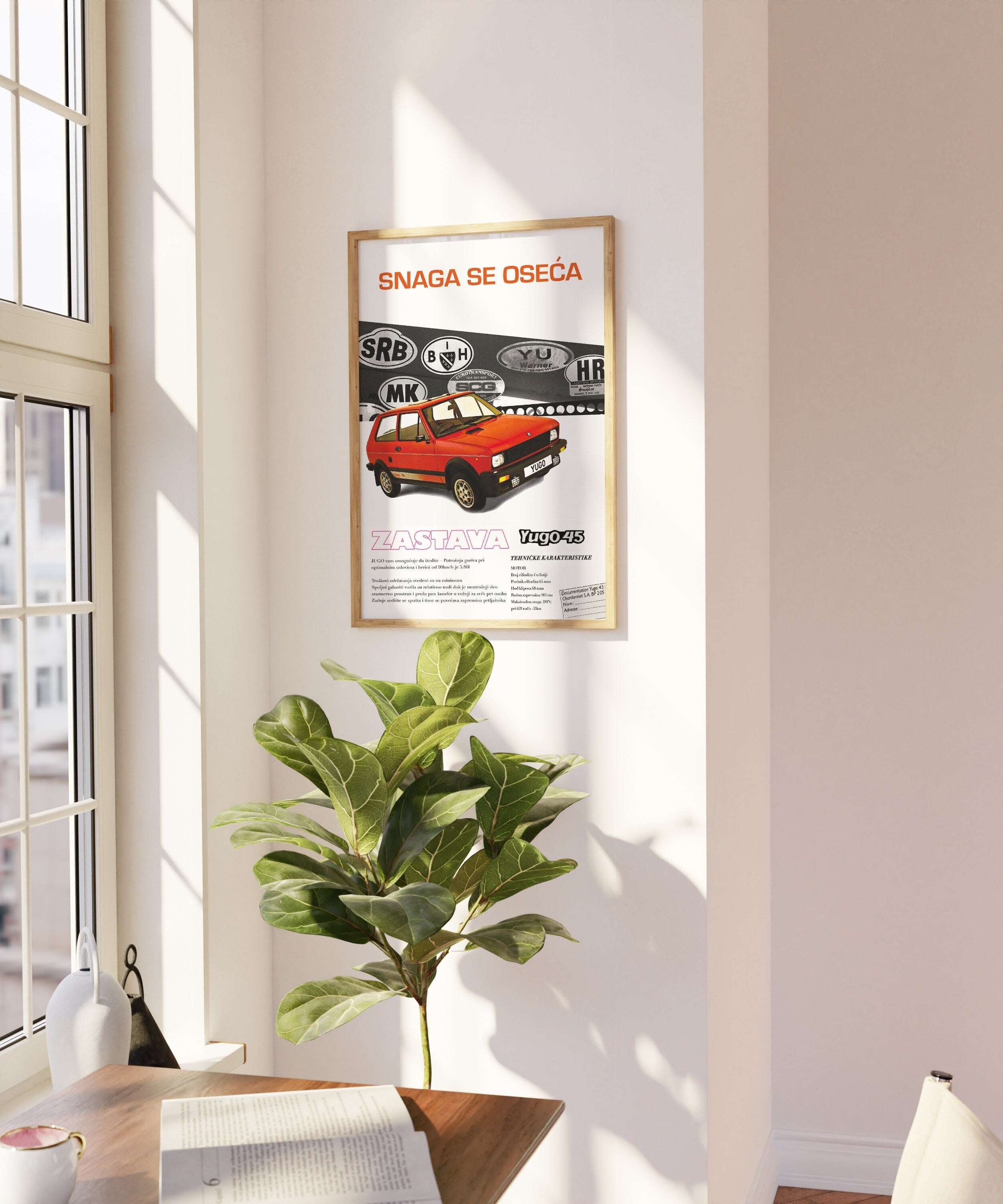 Yugo Zastava / Yugoslavia Nostalgic Car Poster / Retro Wall Art - Vintage Poster - Yugoslavia - Zastava - Yugo / Balkan - Vintage Car