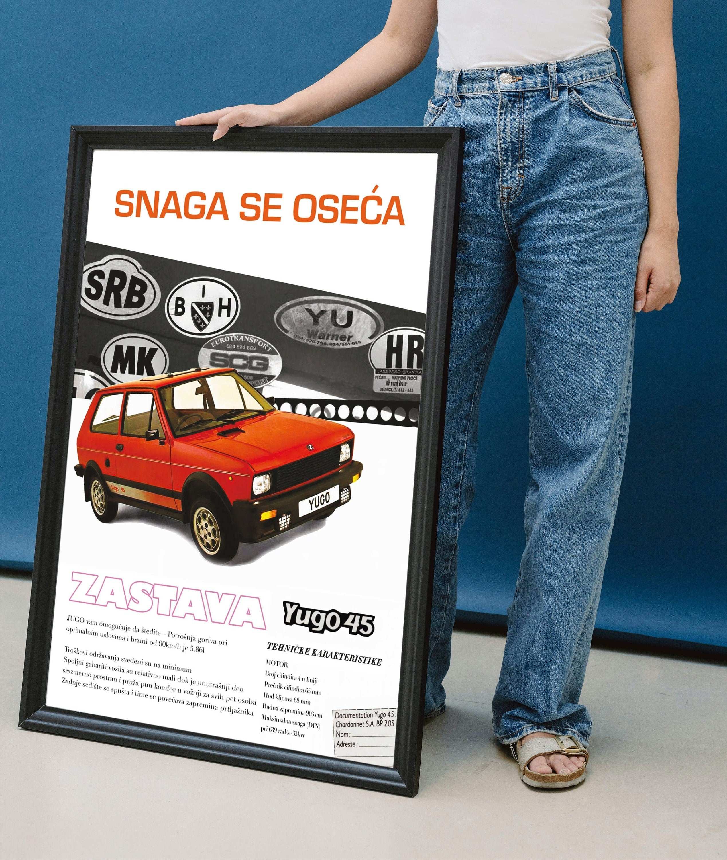 Yugo Zastava / Yugoslavia Nostalgic Car Poster / Retro Wall Art - Vintage Poster - Yugoslavia - Zastava - Yugo / Balkan - Vintage Car