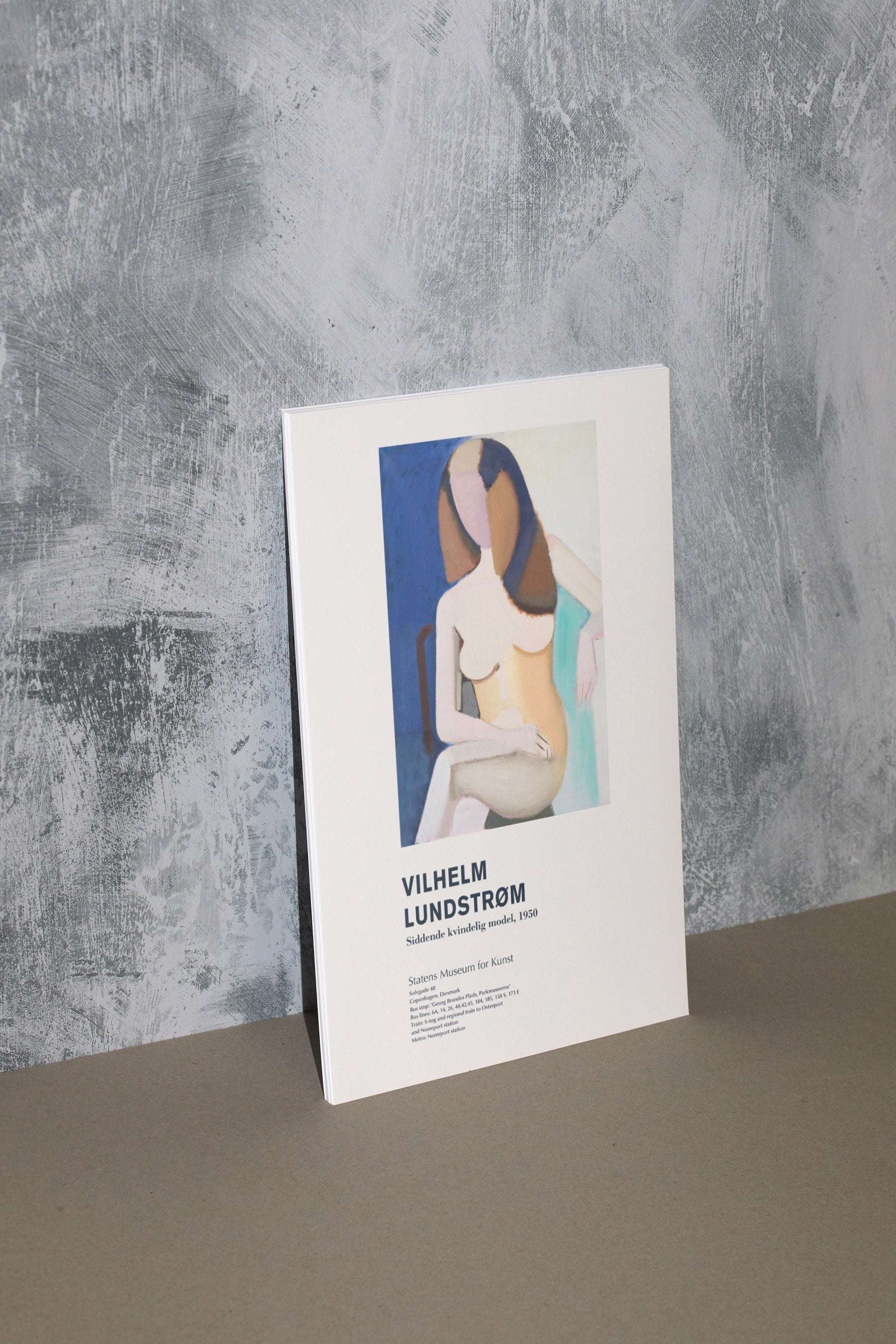 Vilhelm Lundstrom Siddende kvindelig model, 1950 - Seated female model, 1950 / Lundstrom - Danish Exhibition Poster / Plakat