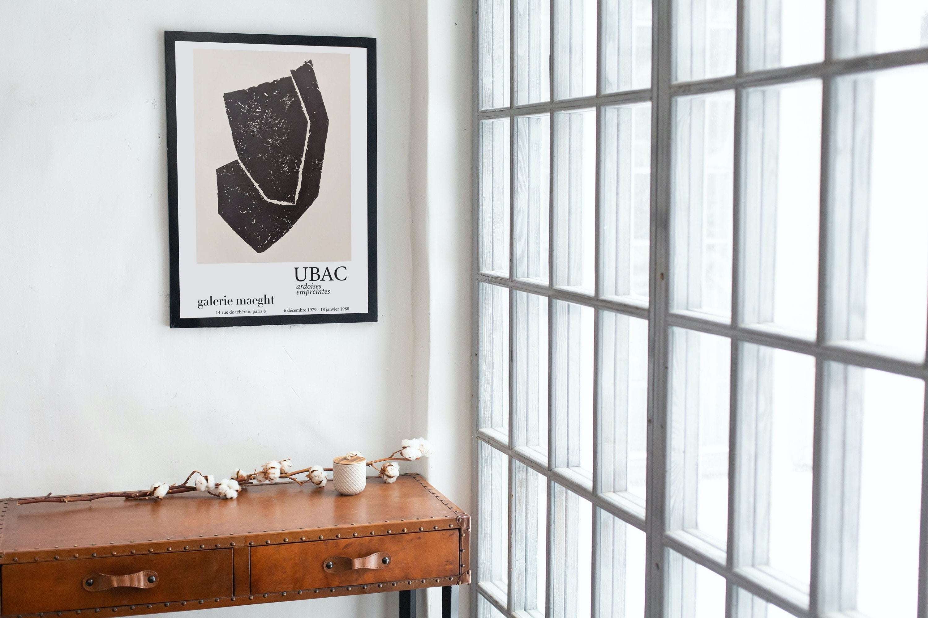 Raoul Ubac -Exhibition poster - Ardoises Empreintes - Galerie Maeght - museum print - Remastered - Sculpture - 1979