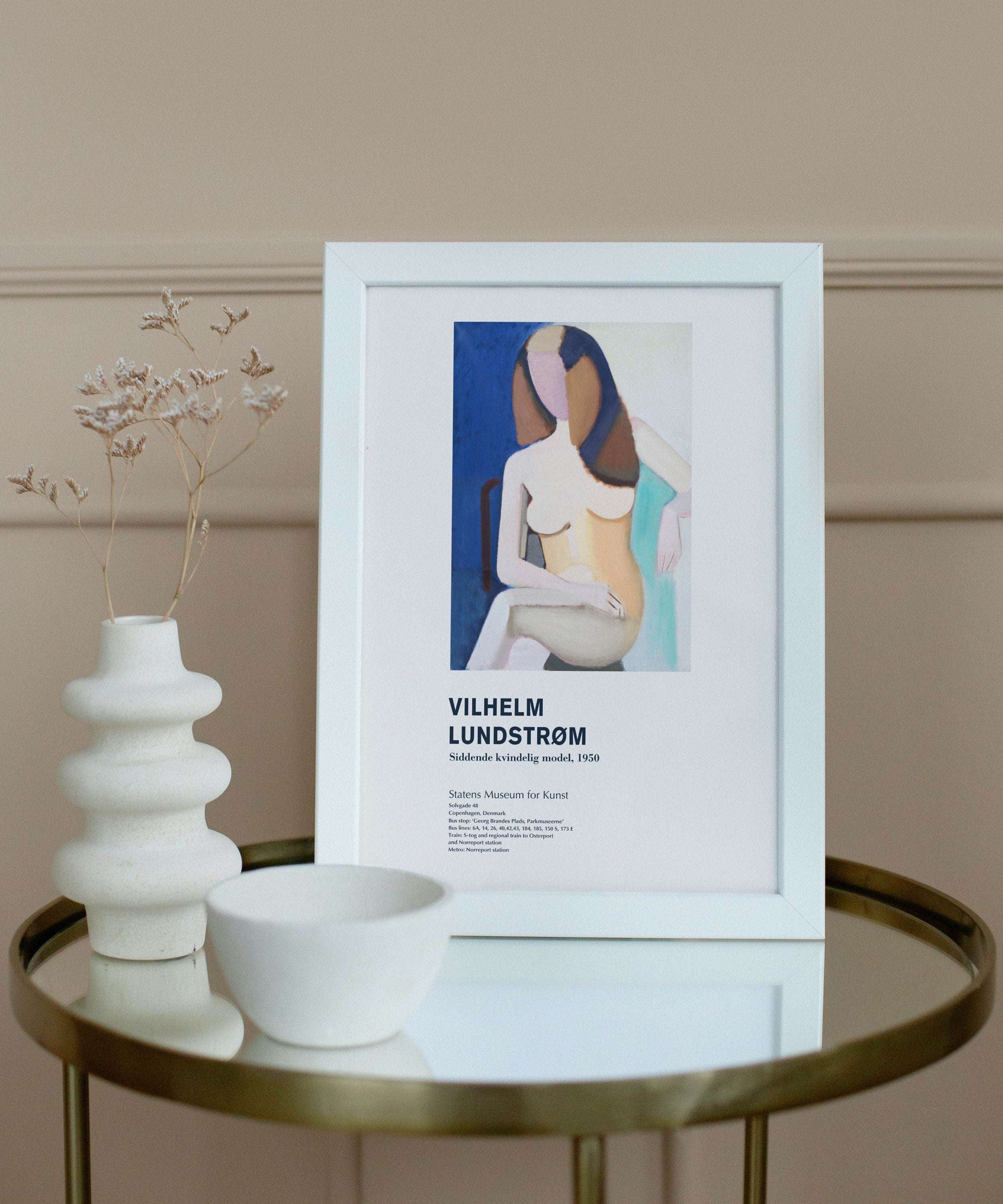 Vilhelm Lundstrom Siddende kvindelig model, 1950 - Seated female model, 1950 / Lundstrom - Danish Exhibition Poster / Plakat