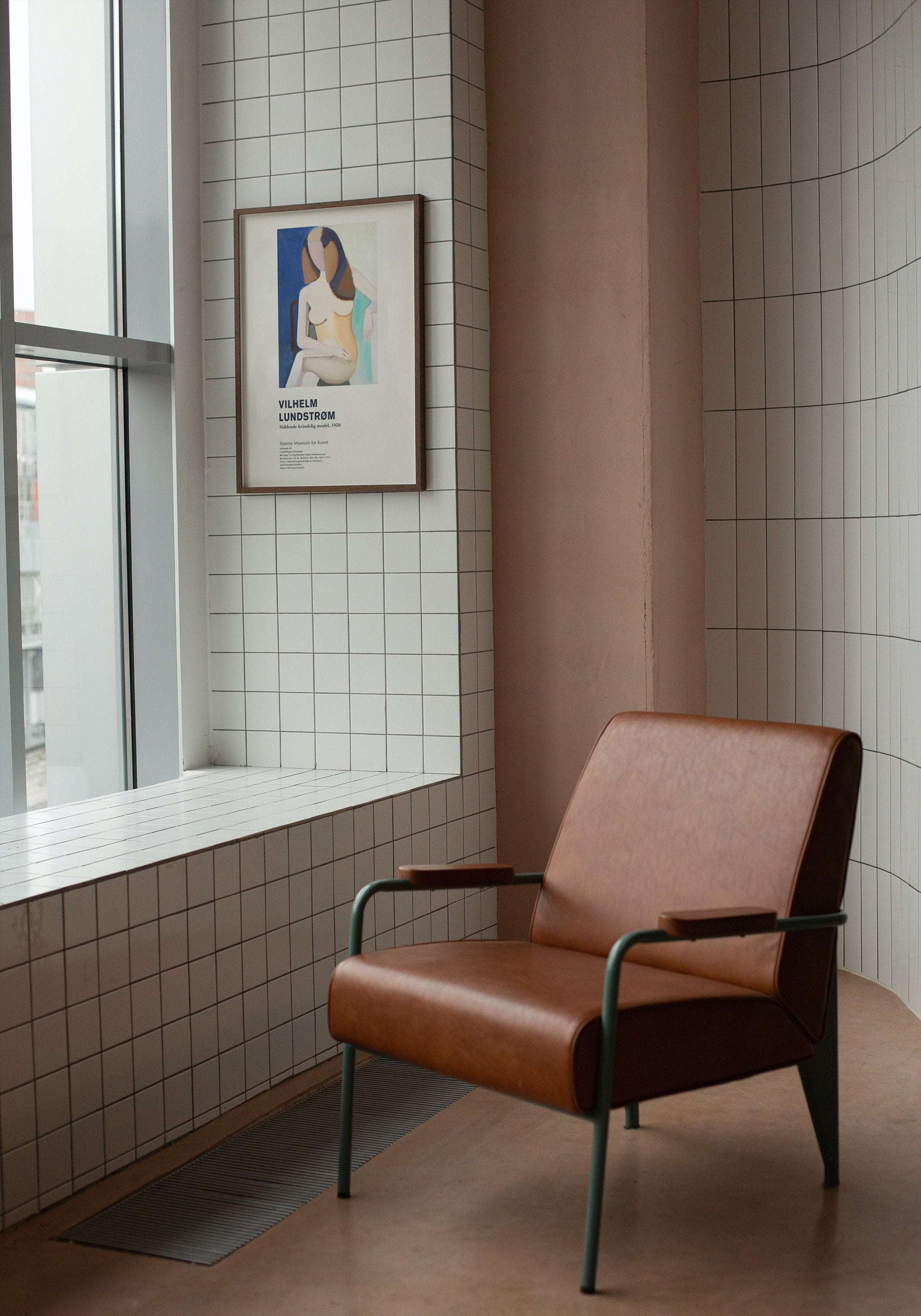 Vilhelm Lundstrom Siddende kvindelig model, 1950 - Seated female model, 1950 / Lundstrom - Danish Exhibition Poster / Plakat