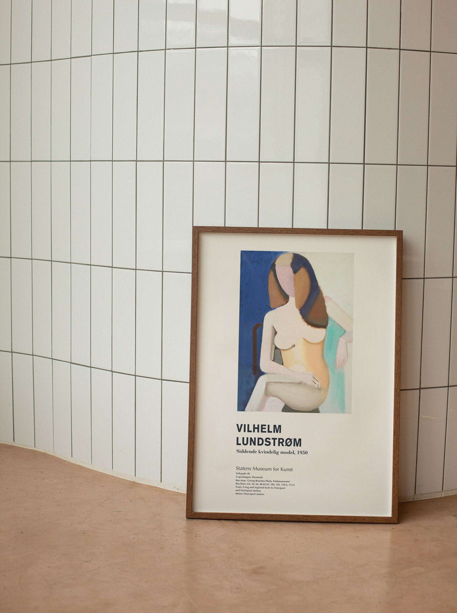 Vilhelm Lundstrom Siddende kvindelig model, 1950 - Seated female model, 1950 / Lundstrom - Danish Exhibition Poster / Plakat