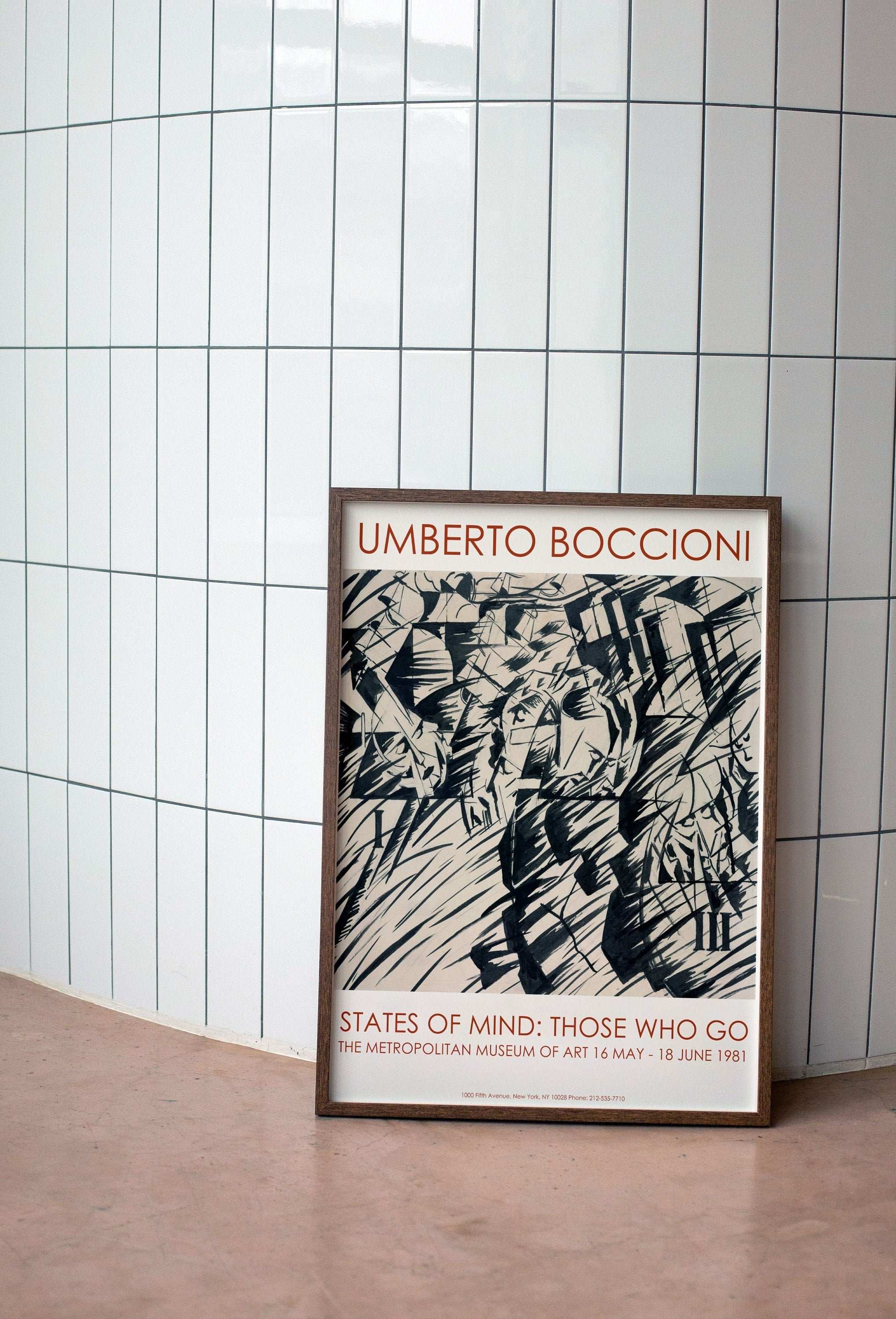 Umberto Boccioni - States of Mind: Those Who Go, 1912 (ink on paper) / Rare Exhibition Poster - Italian, Reggio 1882–1916 Sorte