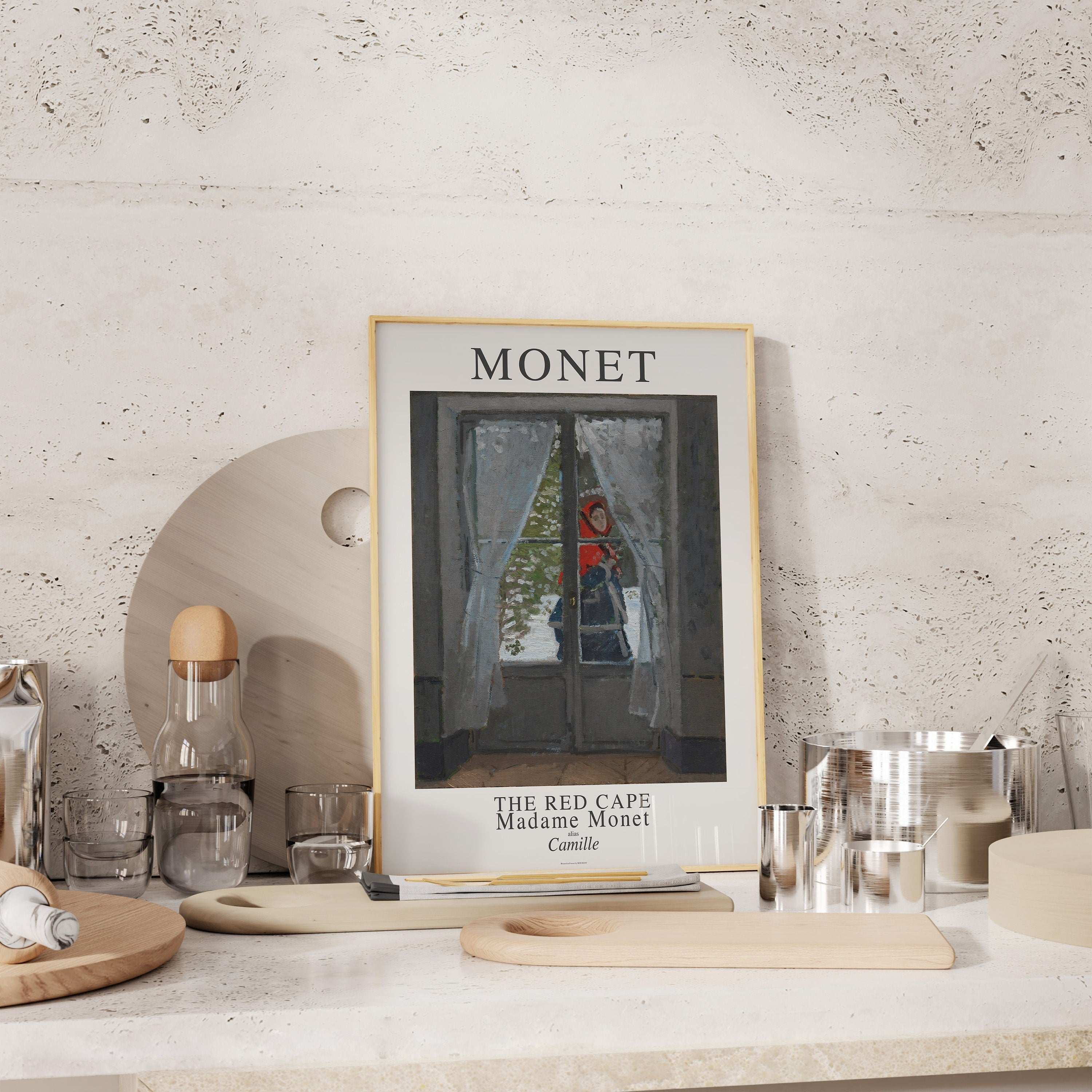 Claude Monet - The Red Cape - The Red Kerchief - Madame Monet / Camille - Monet Exhibition Poster