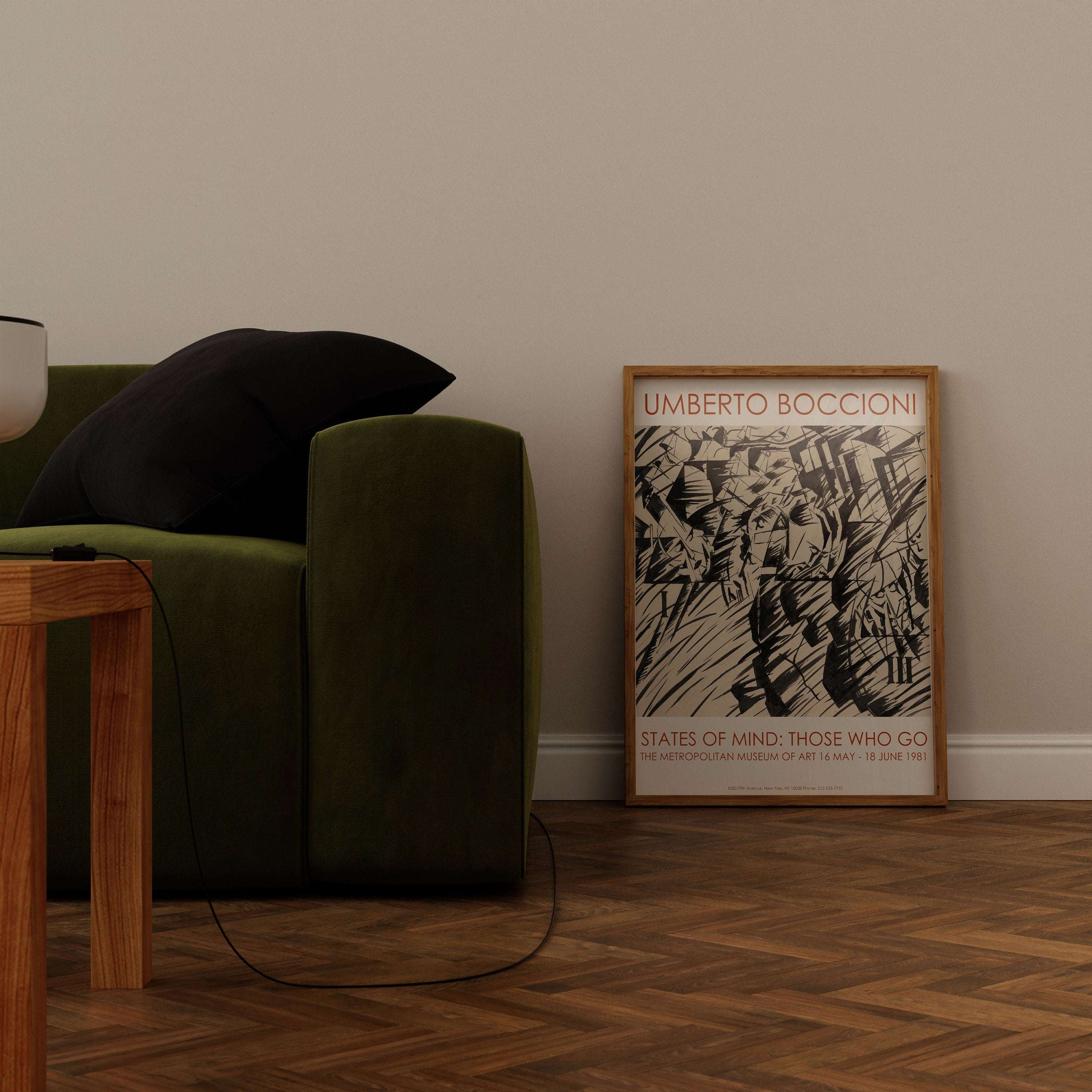 Umberto Boccioni - States of Mind: Those Who Go, 1912 (ink on paper) / Rare Exhibition Poster - Italian, Reggio 1882–1916 Sorte