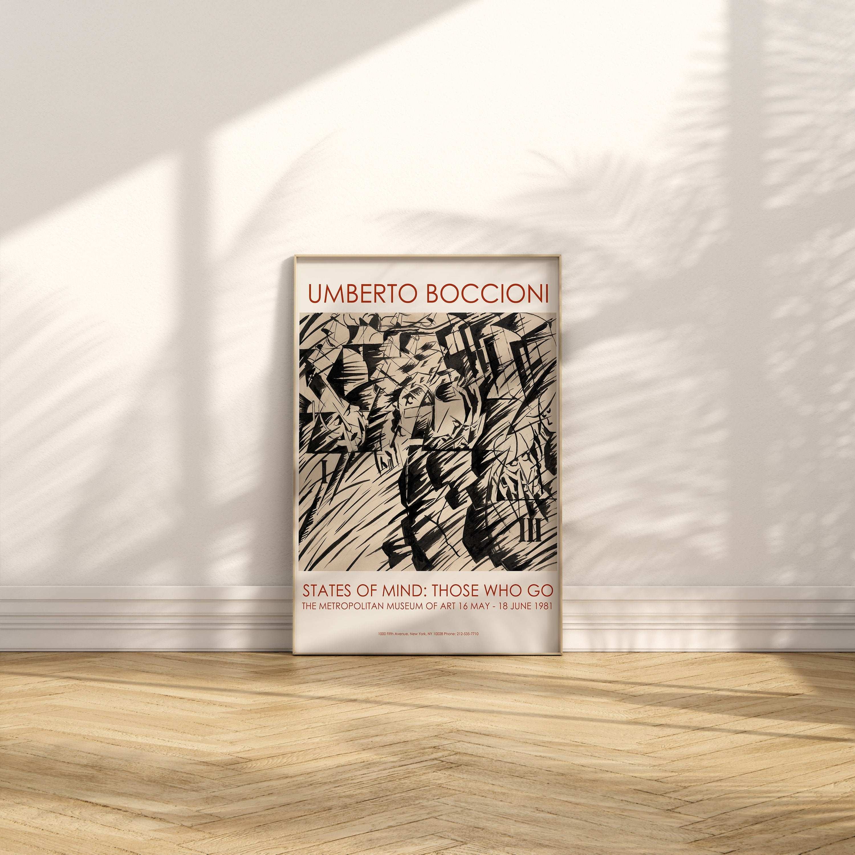 Umberto Boccioni - States of Mind: Those Who Go, 1912 (ink on paper) / Rare Exhibition Poster - Italian, Reggio 1882–1916 Sorte