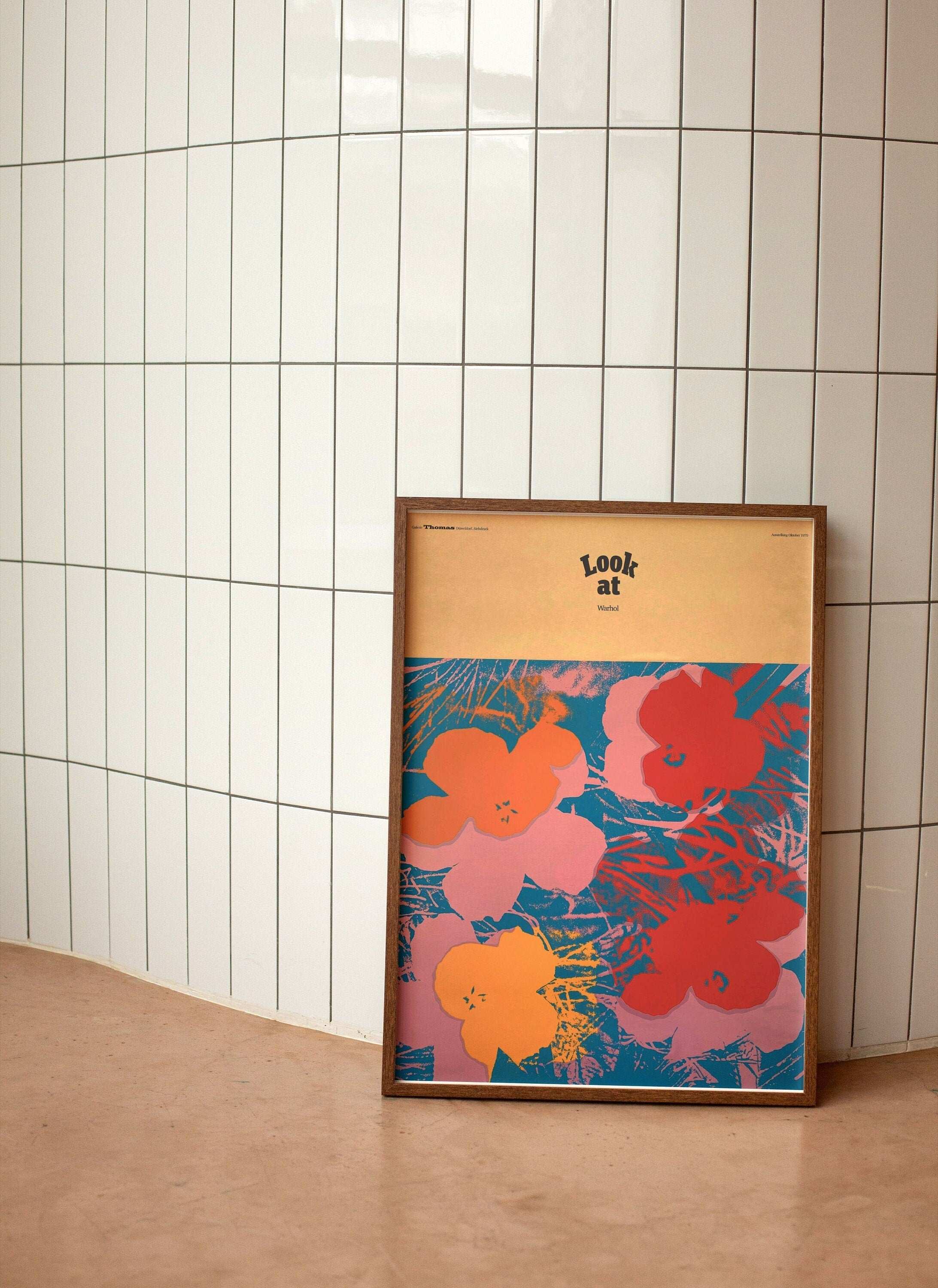 Andy Warhol - Flowers / Warhol Look At Poster - Vintage 1970 Mid Century Modernist Pop Art Exhibition Poster - Physical Poster