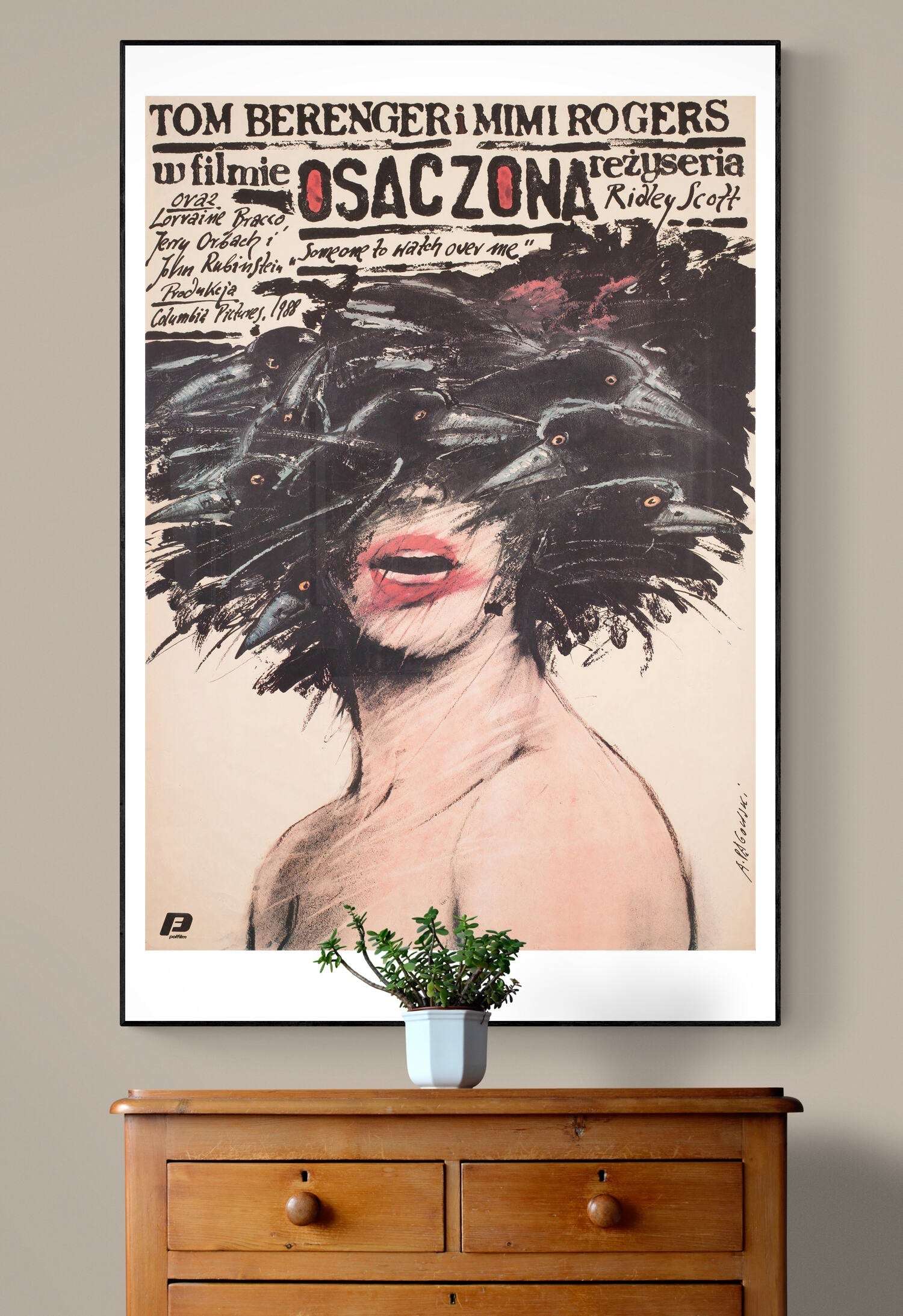 Ridley Scott'ın "Osaczona" Film Afişi - Someone to watch over me - Original Polish Movie Poster by Andrzej Pagowski 1989