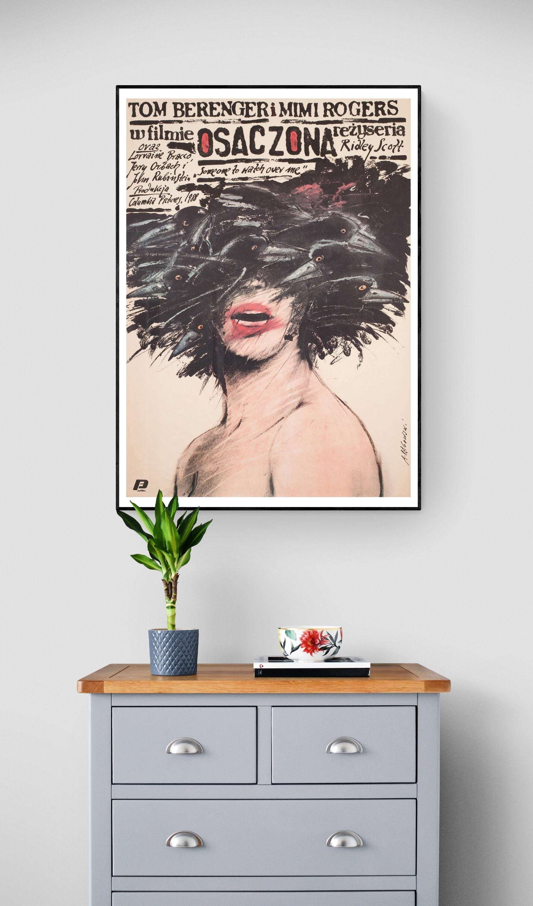 Ridley Scott'ın "Osaczona" Film Afişi - Someone to watch over me - Original Polish Movie Poster by Andrzej Pagowski 1989