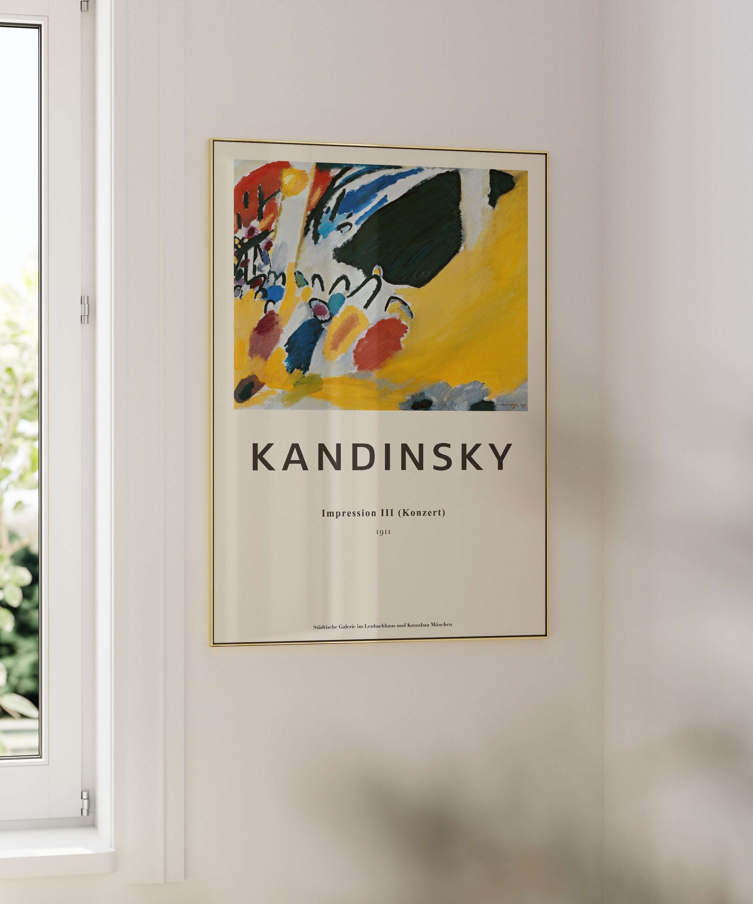 Wassily Kandinsky - Impression III - Konzert - Impression III 1911, Fine Art Poster, Moody Wall Décor - Bauhaus