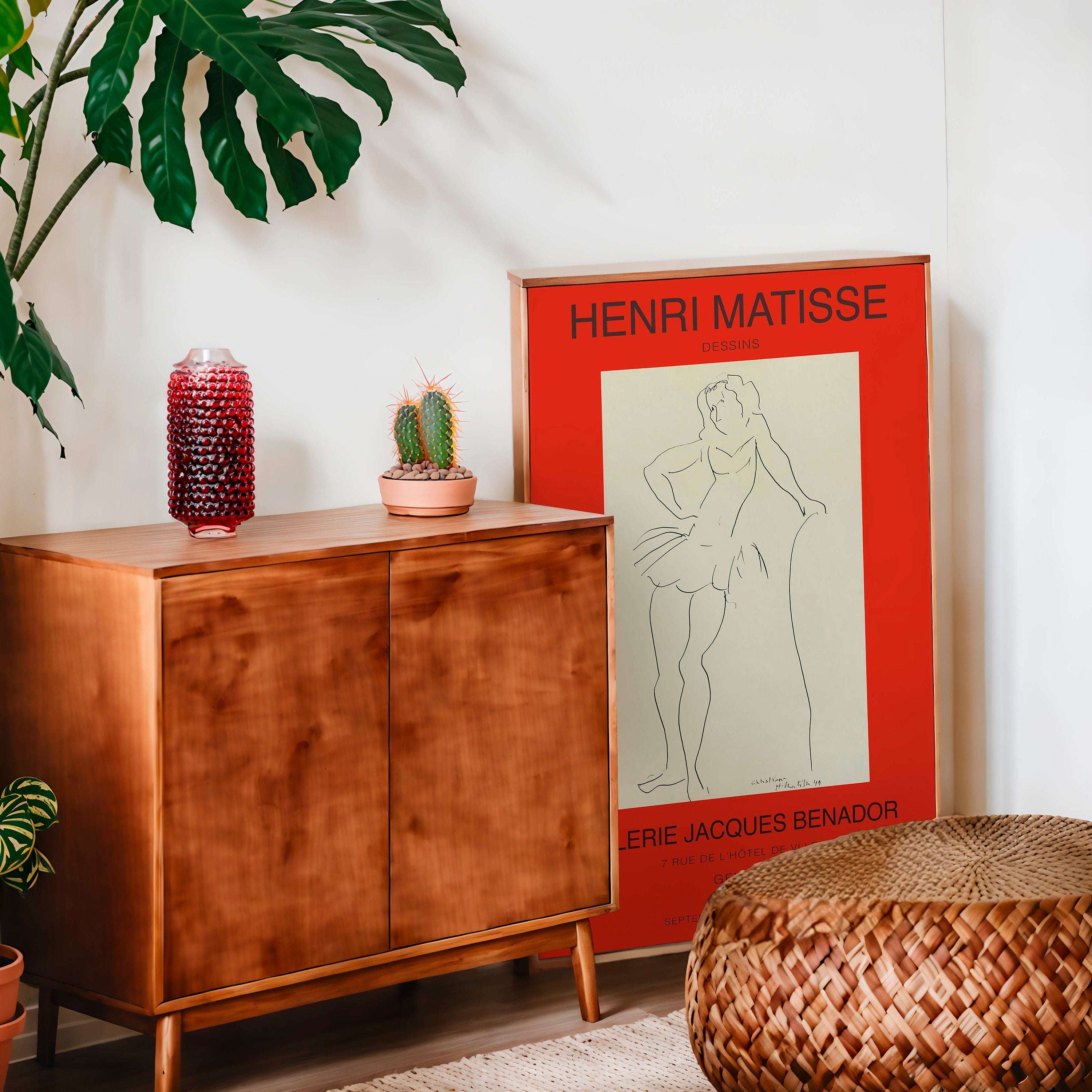 Henri Matisse Dancer Lithograph / Galerie Benador - Dessins / Jacques Benador Paris - Exhibition Poster - Benador