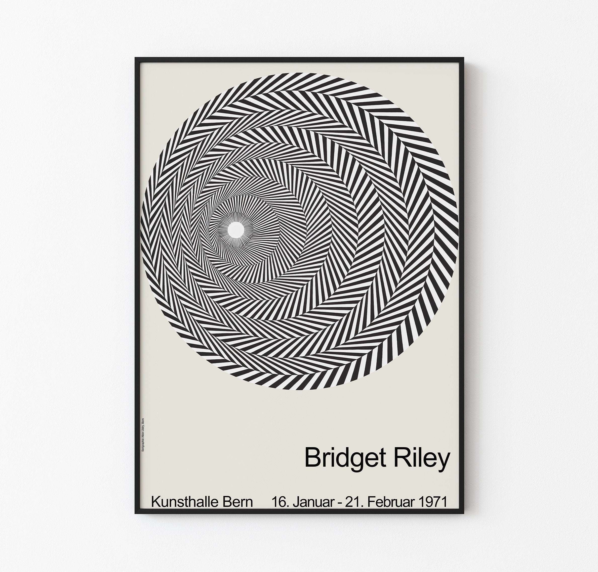 Bridget Riley - Riley Blaze - Op Art - Remake Exhibition Poster - Rarest Collection / Black White Theme - Gallery Home