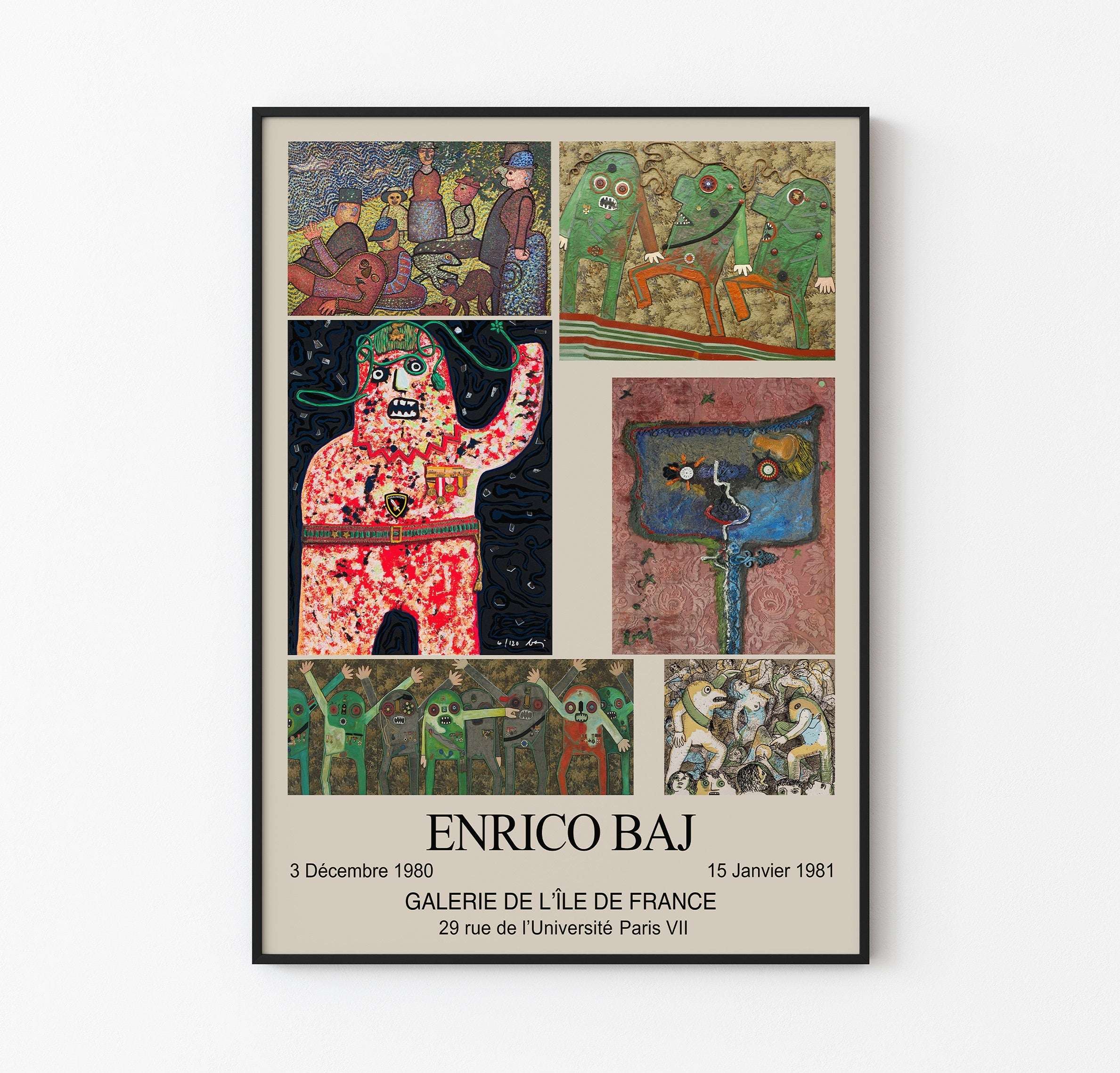 Enrico Baj - Collage Poster / Avant Garde Series - Rare Poster / Dada Poster