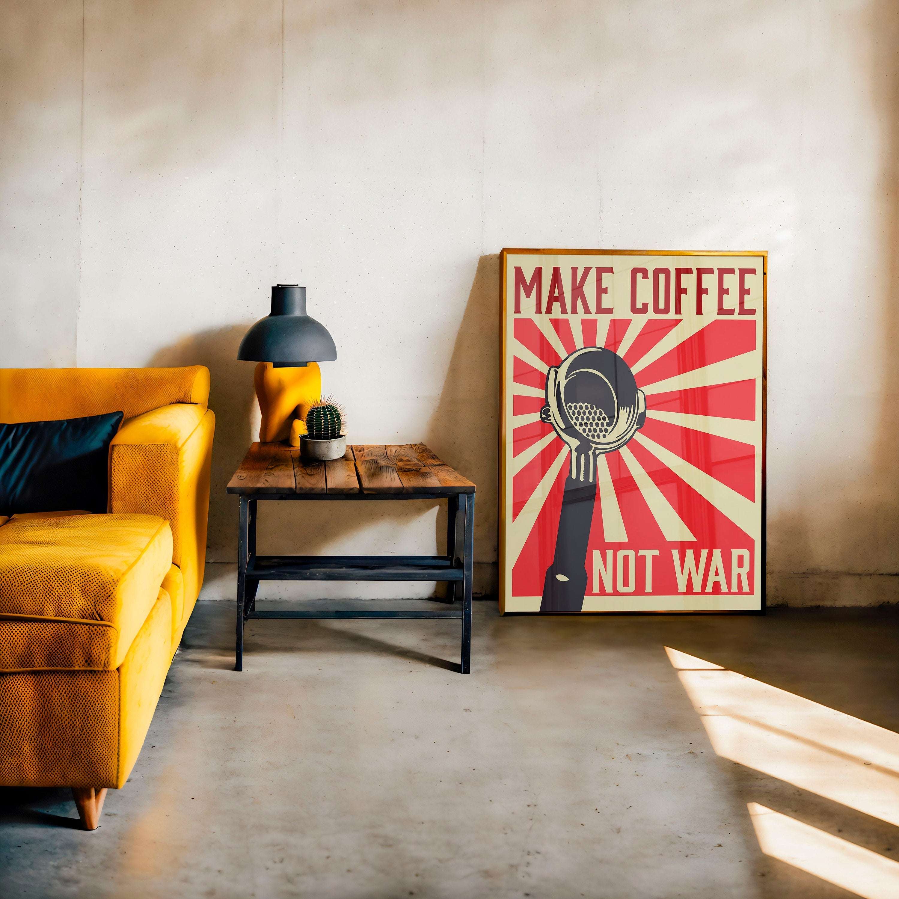 Make Coffee Not War - Anti War Poster