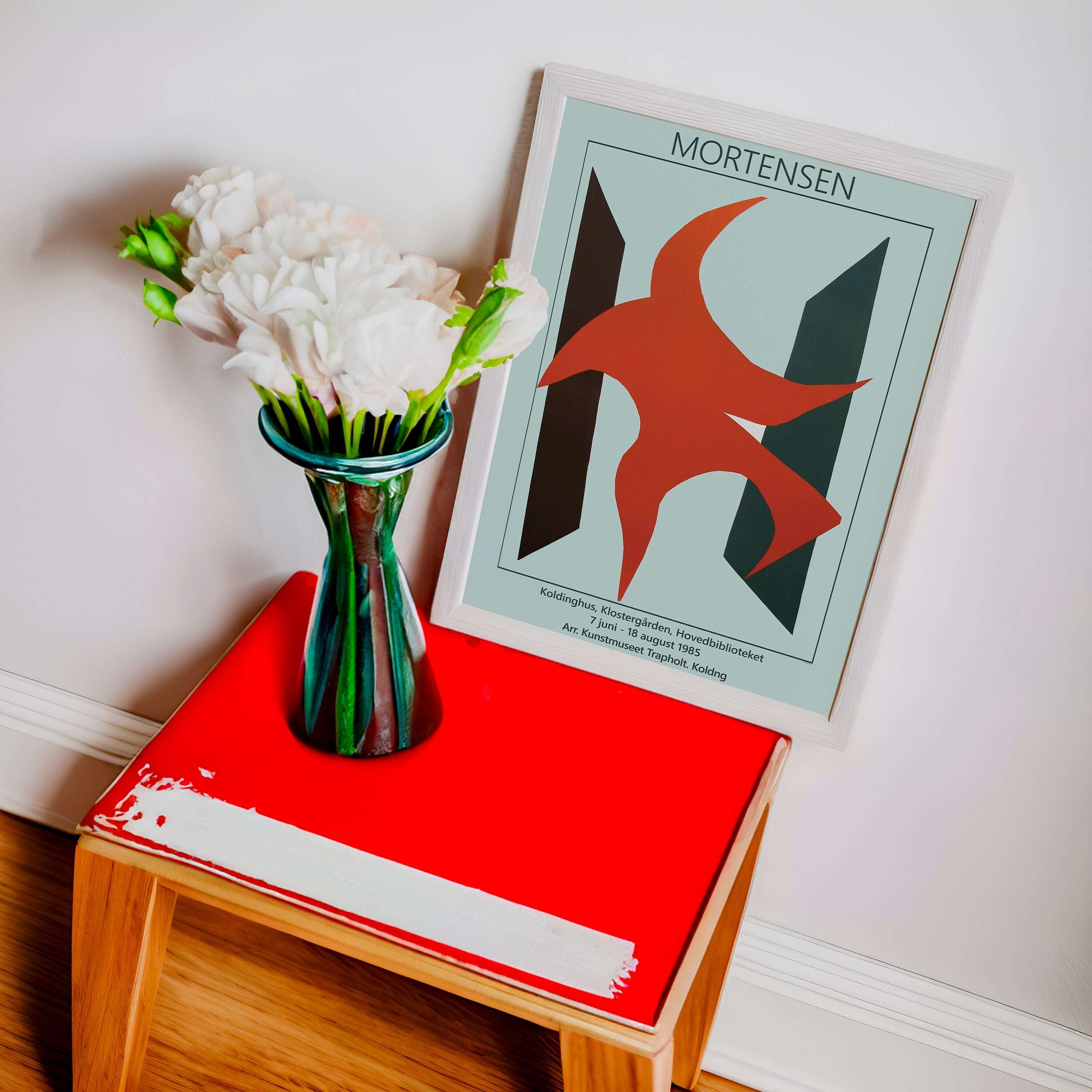 Richard Mortensen -  Red Shape - Exhibition Poster - 1980