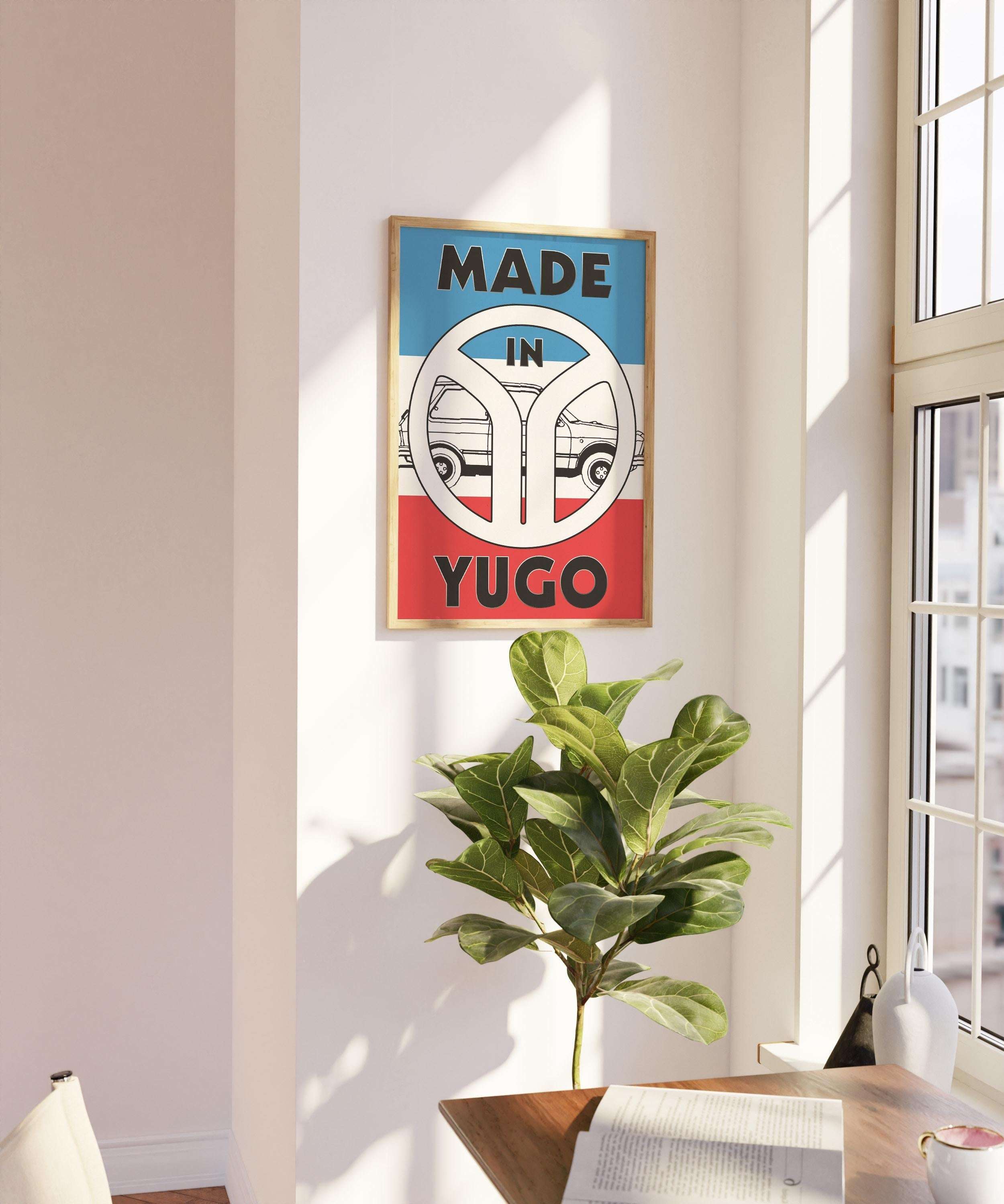 Yugoslavia Vintage Poster - Yugo Car Affiche - Yugo Zastava - Jugoslavija
