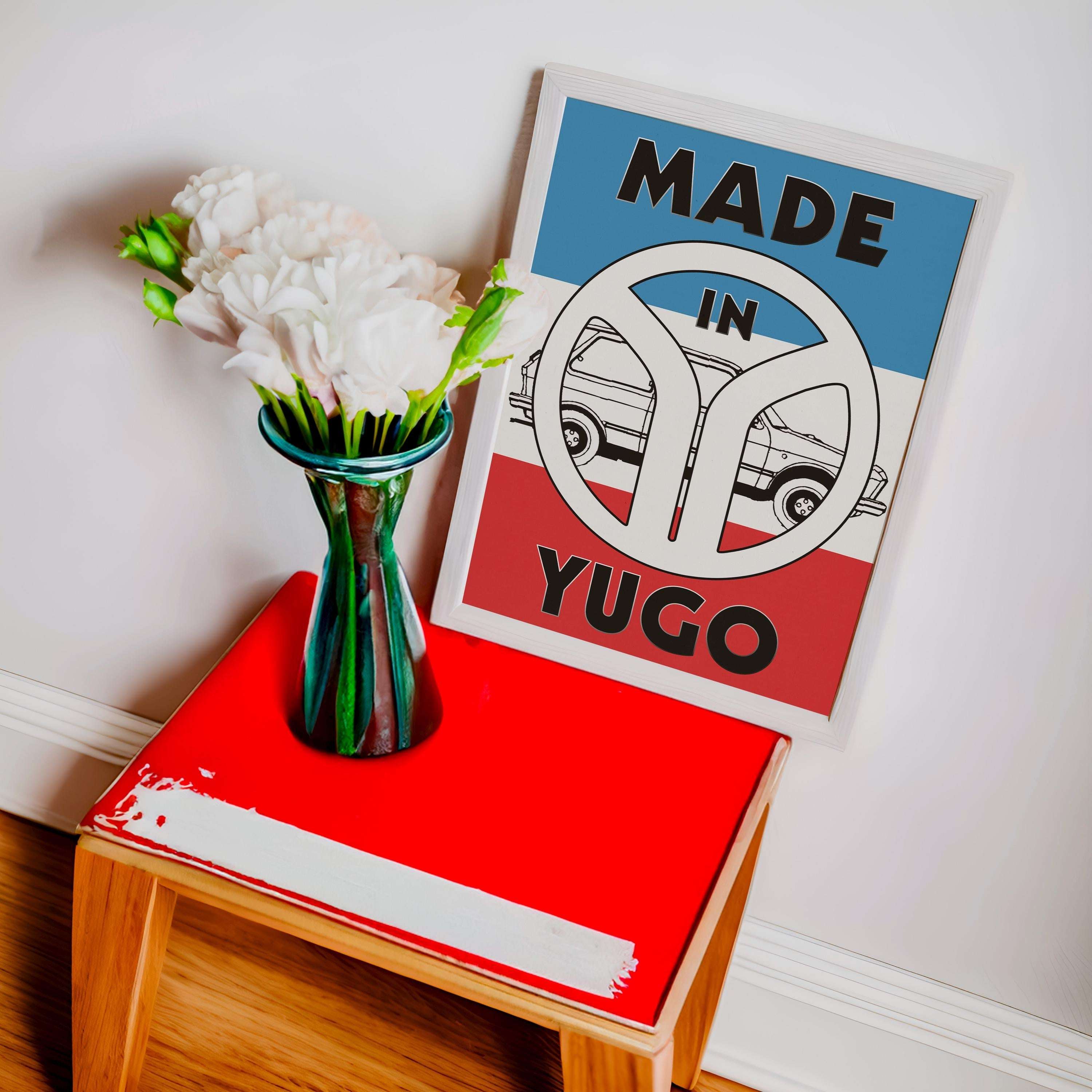 Yugoslavia Vintage Poster - Yugo Car Affiche - Yugo Zastava - Jugoslavija