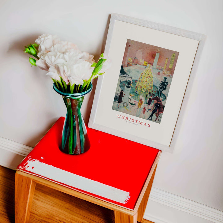 Florine Stettheimer - Christmas / Vintage Christmas Art Print - City Lights and Christmas Cheer / Holiday Nostalgia - Physical Poster