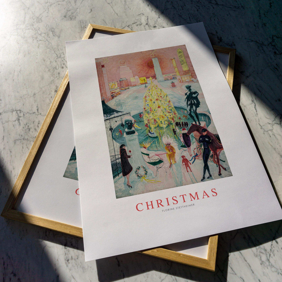 Florine Stettheimer - Christmas / Vintage Christmas Art Print - City Lights and Christmas Cheer / Holiday Nostalgia - Physical Poster
