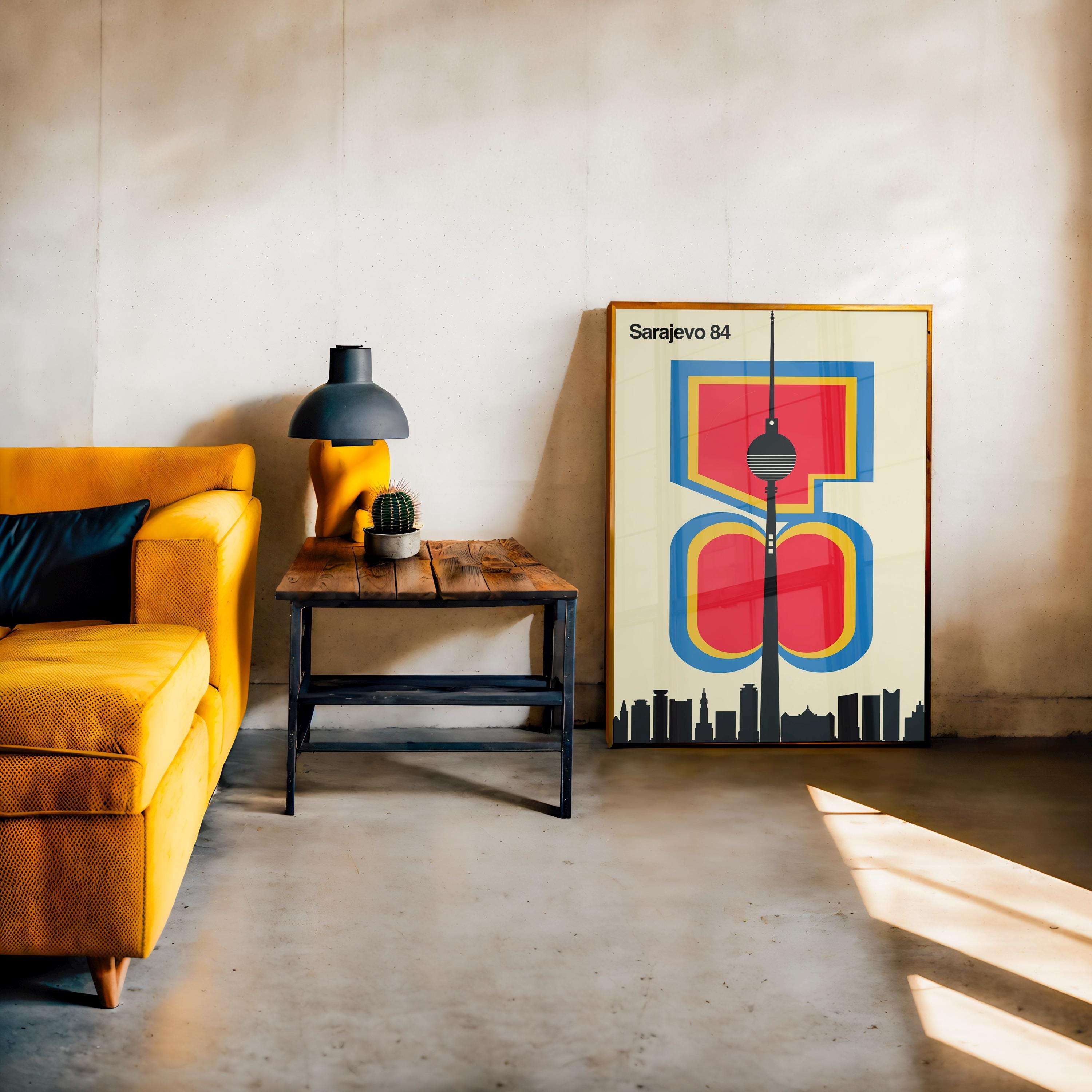 Sarajevo 84 Poster - A Tribute to 84 Winter Olympics - Made by Enes Guler - Bosnia & Yugoslavia - Yugonostalgia