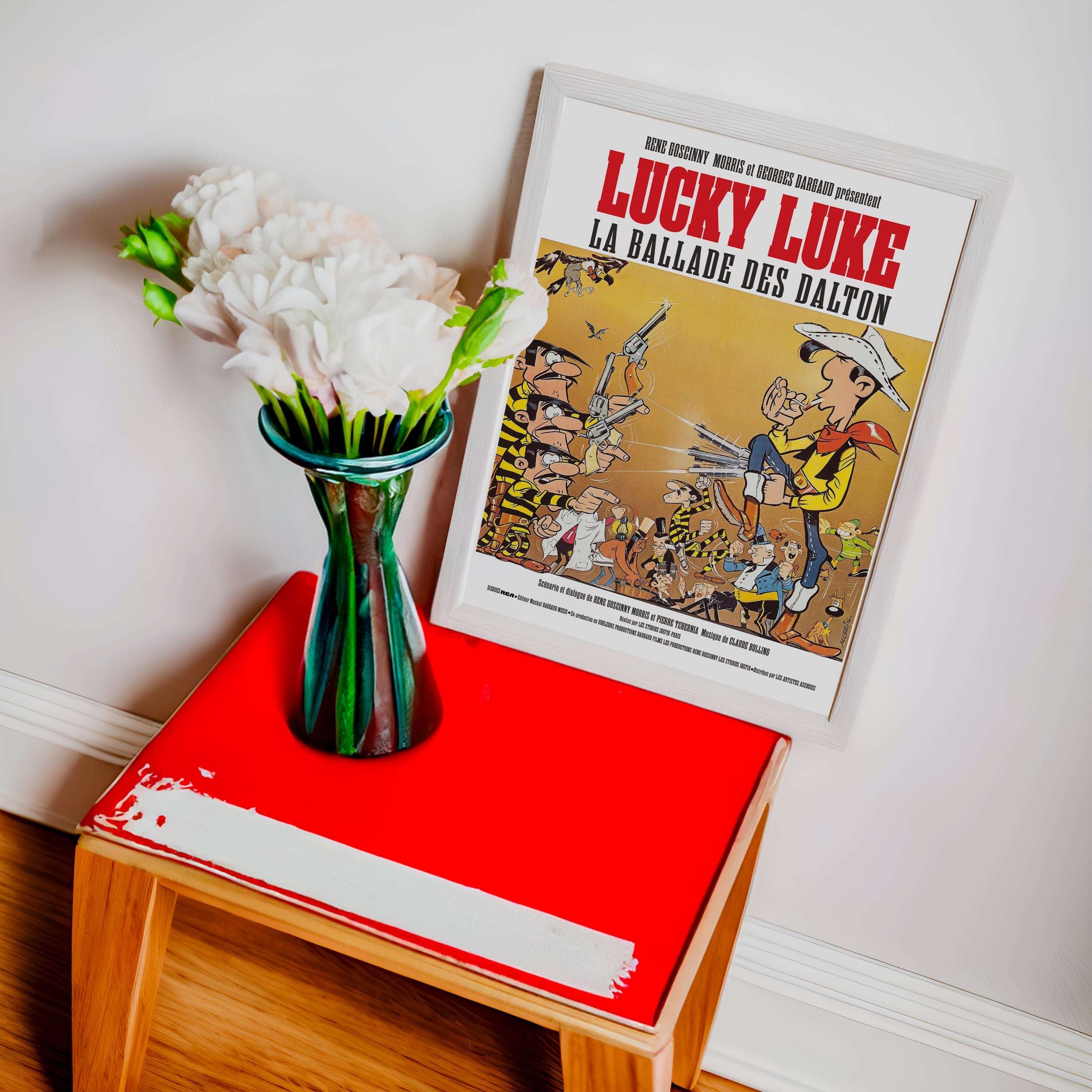 Lucky Luke - La Ballade des Dalton Klasik Film Posteri / Red Kit