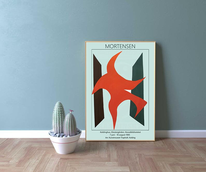 Richard Mortensen -  Red Shape - Exhibition Poster - 1980 My Store
