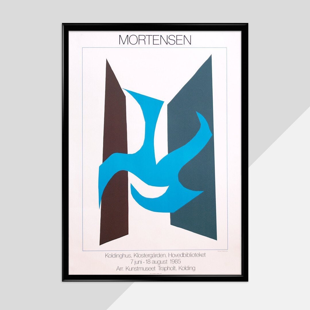 Richard Mortensen - Mortensen Artwork - Blue Shape - Exhibition Poster - 1980 - Abstract Poster My Store