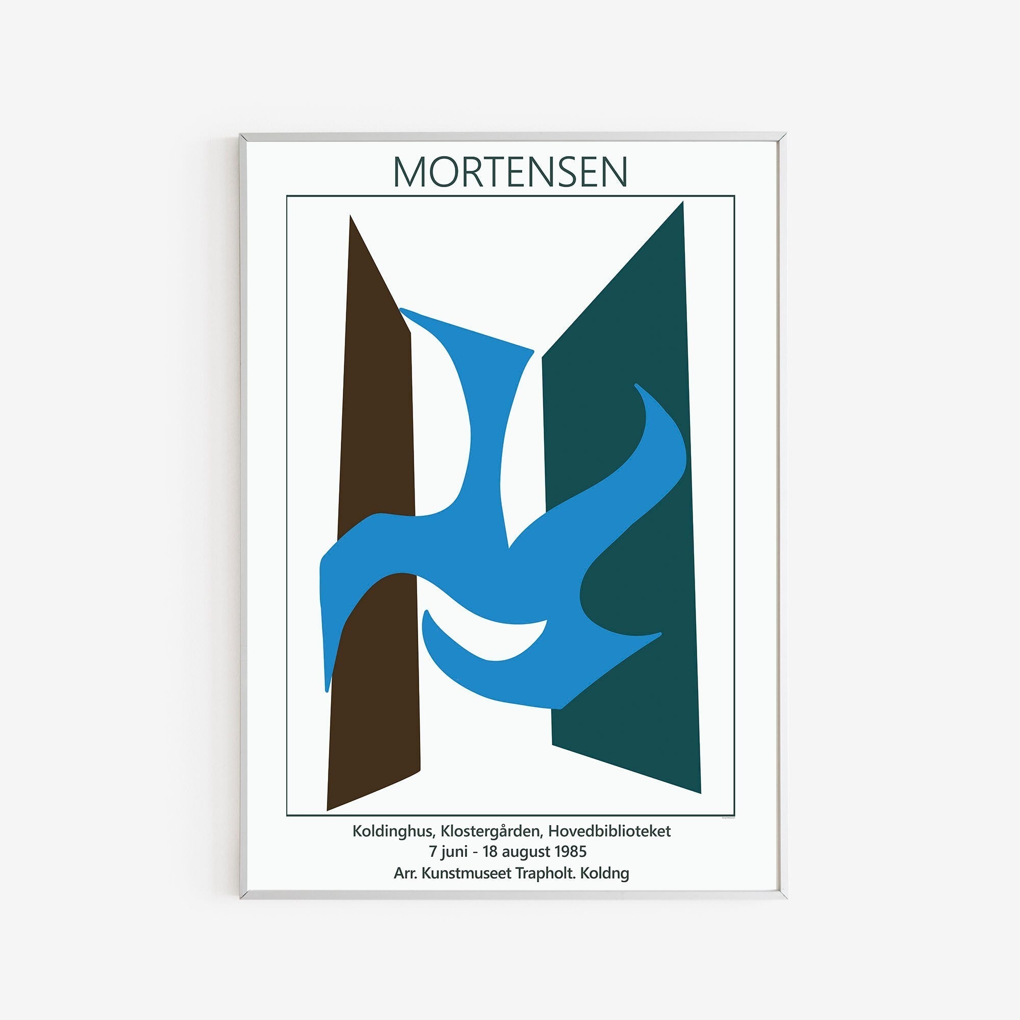 Richard Mortensen - Mortensen Artwork - Blue Shape - Exhibition Poster - 1980 - Abstract Poster My Store