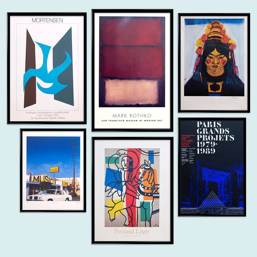 Richard Mortensen - Mortensen Artwork - Blue Shape - Exhibition Poster - 1980 - Abstract Poster My Store