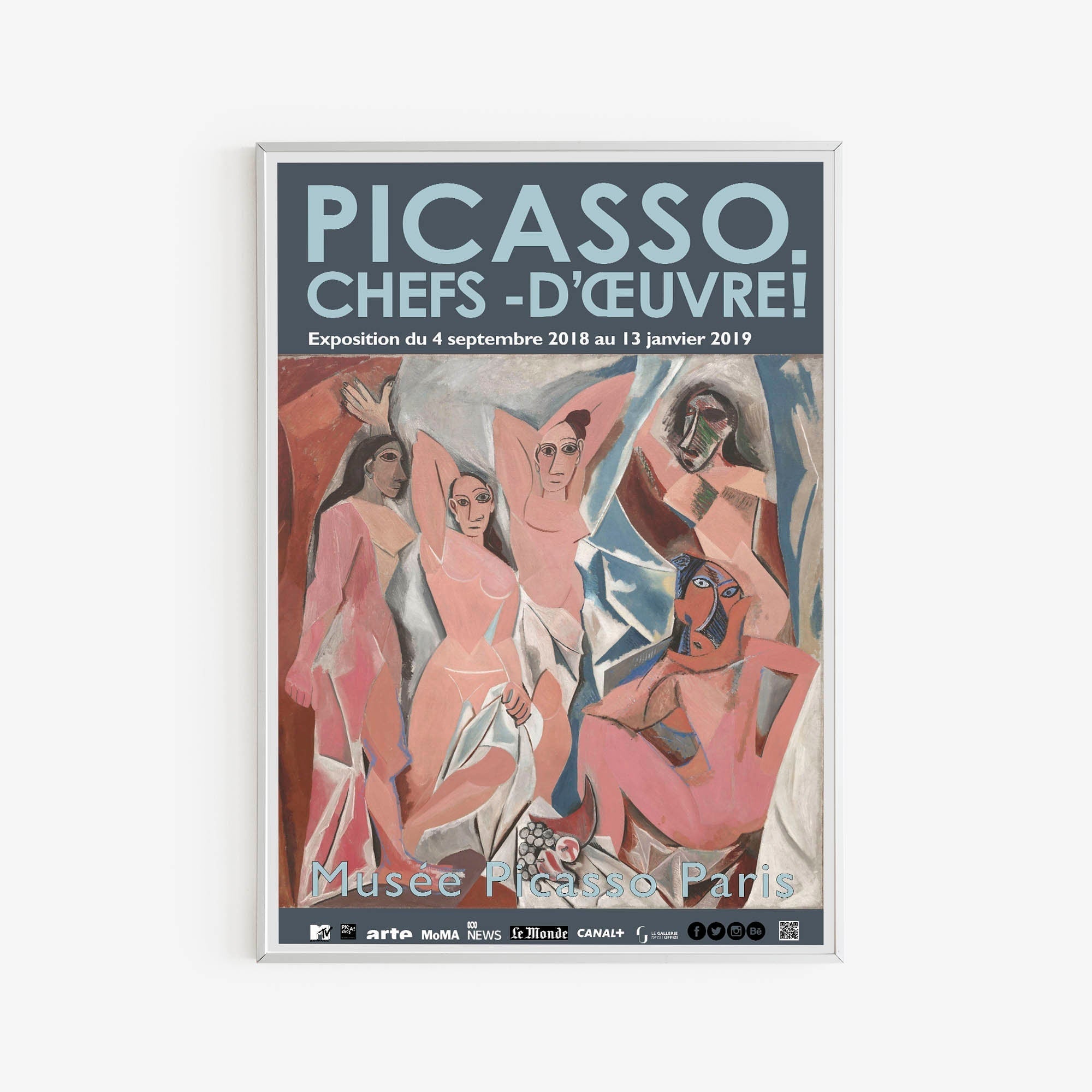 Pablo Picasso - Ladies of Avignon  / Musee Paris / Les Demoiselles - Exhibition Poster - Museum Print / Picasso Poster - Retrospective My Store