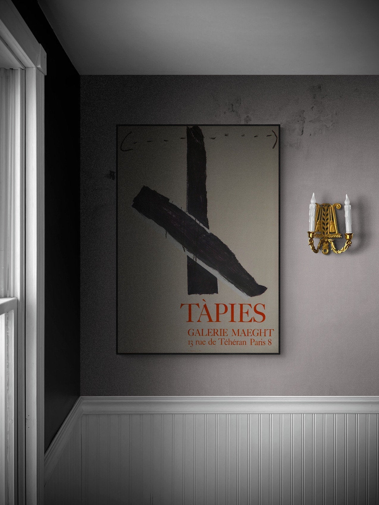 Anthony Tapies - Galerie Maeght 1967 / Antoni Tapies - Croix Noire / Vintage lithographic poster My Store