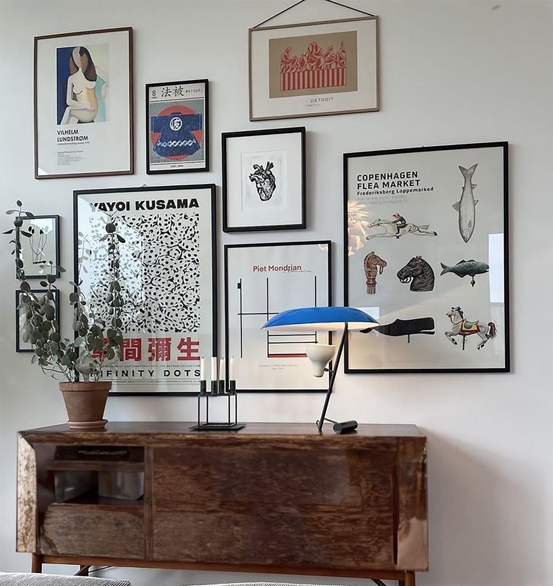 Eclectic Interior Set - Curated Collage for a Living Room / Curated Edition - Mondrian - Lundstrom / Various Artists - Set of 7 - Seven Arts My Store