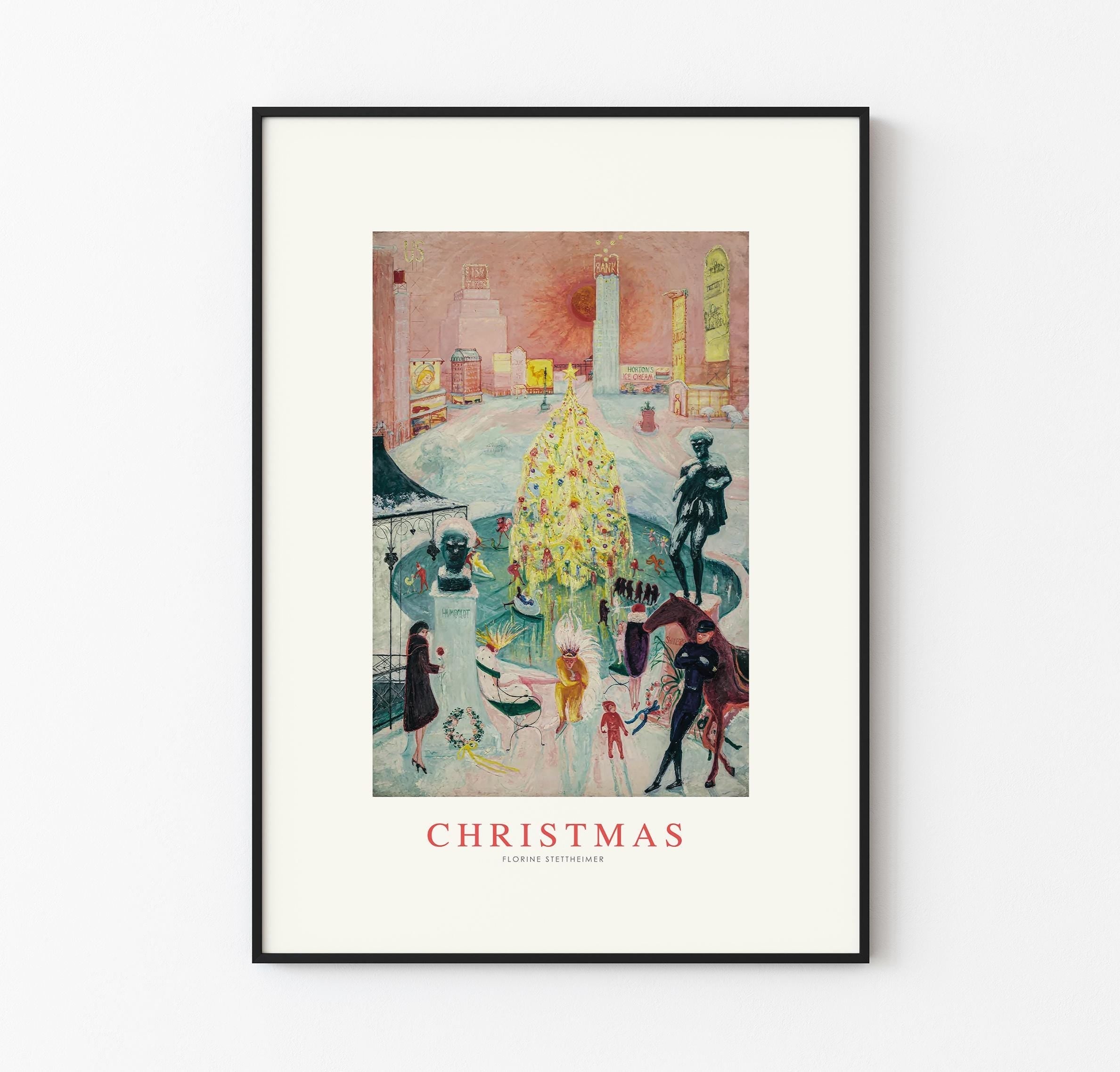 Florine Stettheimer - Christmas / Vintage Christmas Art Print - City Lights and Christmas Cheer / Holiday Nostalgia - Physical Poster My Store
